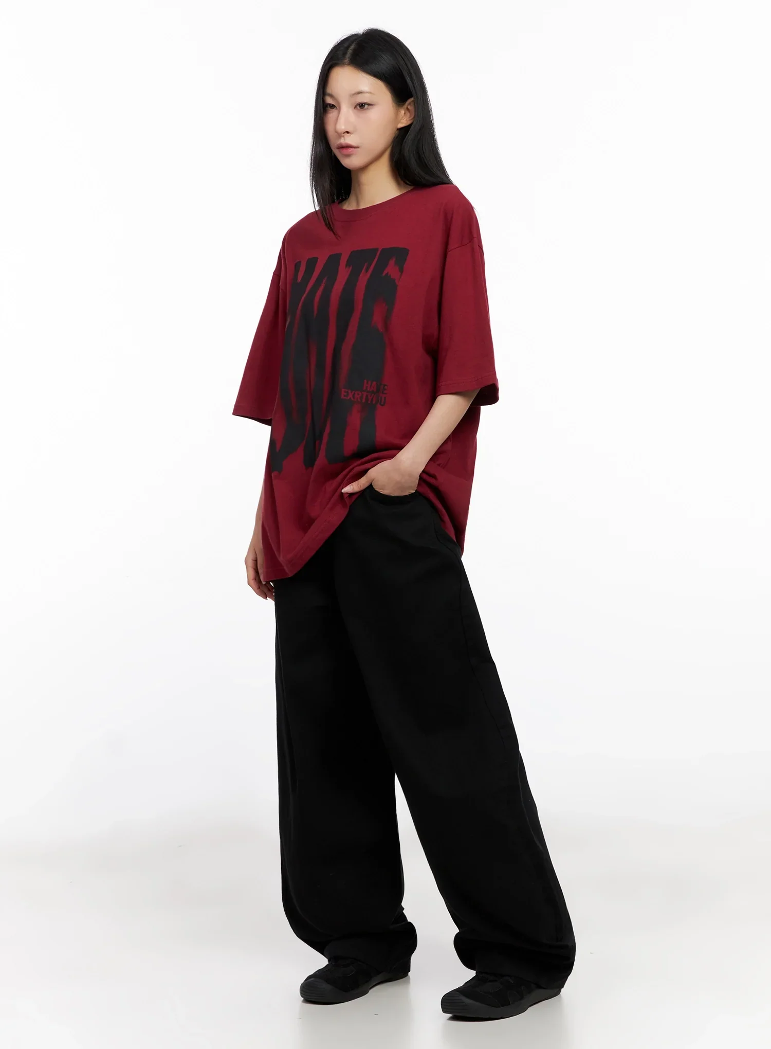 Oversized Graphic Print Tee IG508 - Image 6