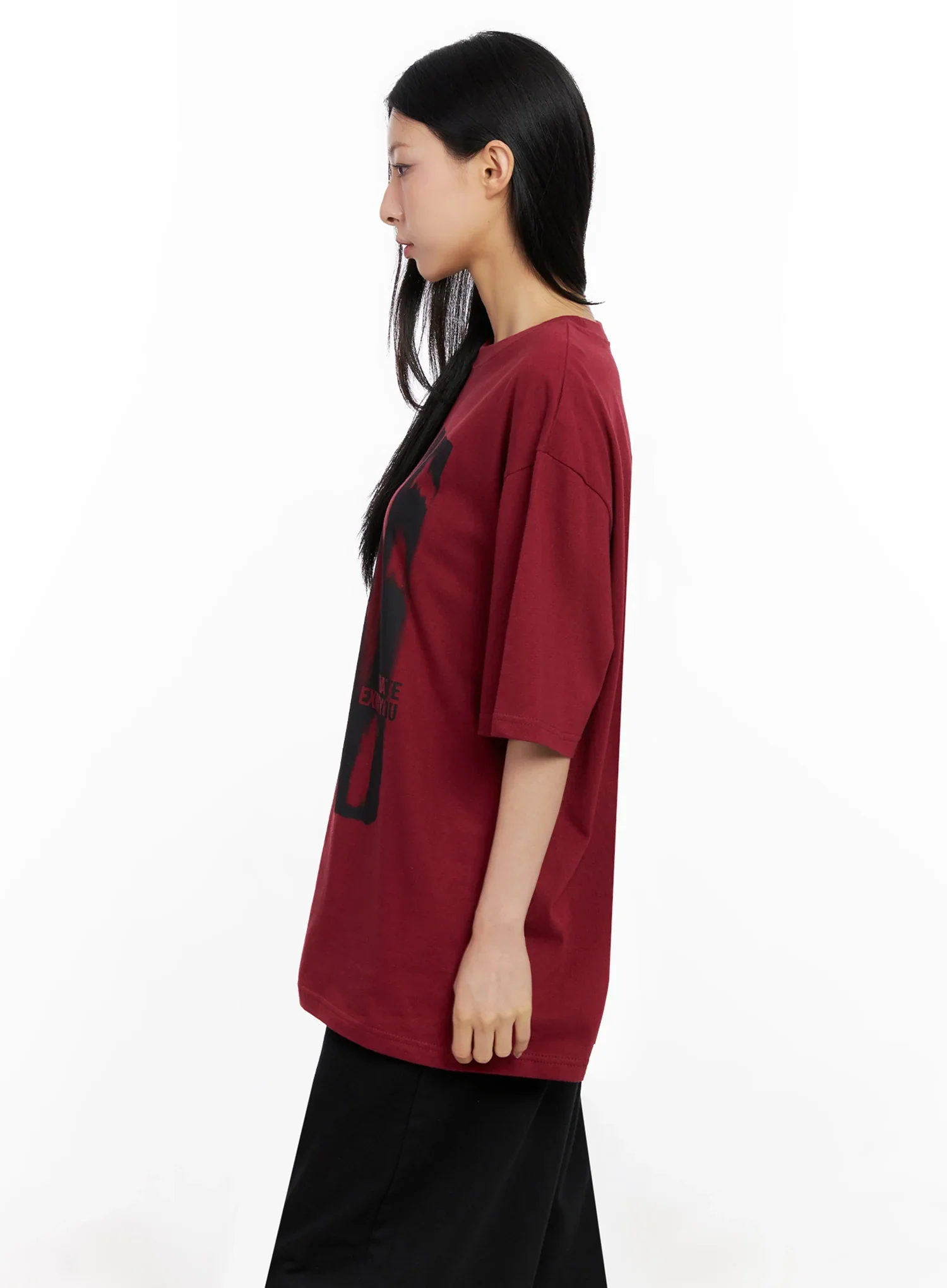 Oversized Graphic Print Tee IG508 - Image 8