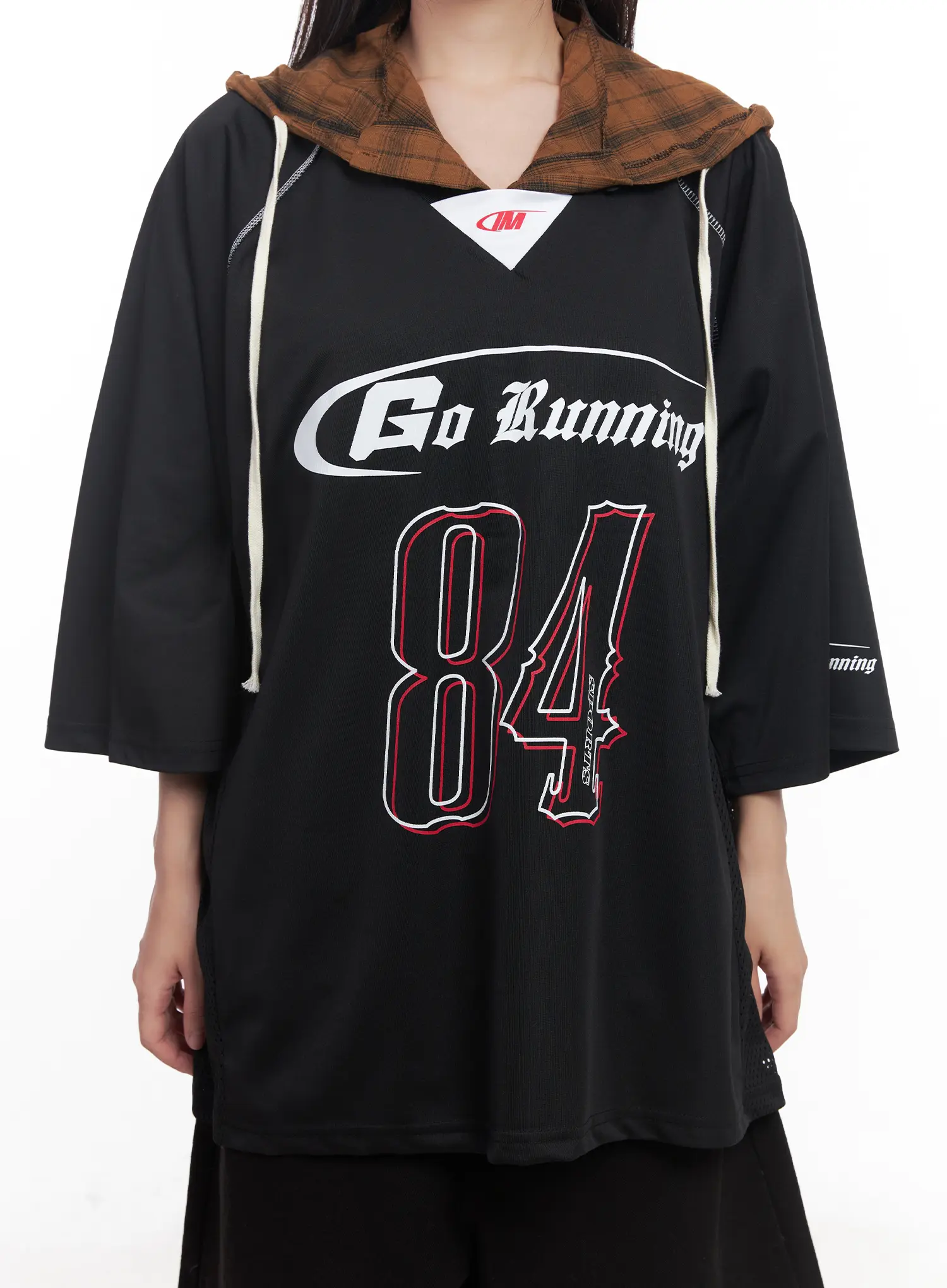 Oversized Graphic V-Neck Jersey CU517 - Image 10
