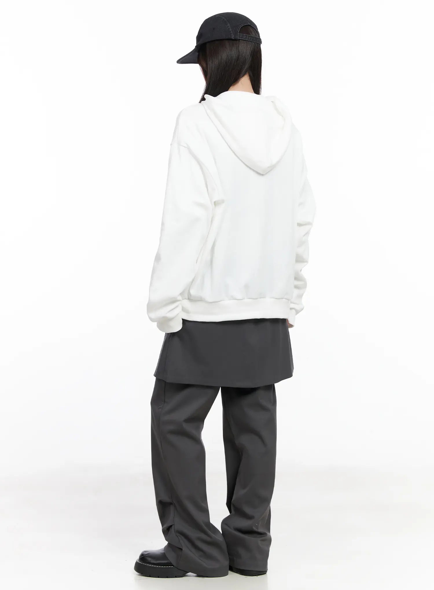 Oversized Graphic Zip-Up Hoodie CF523 - Image 3
