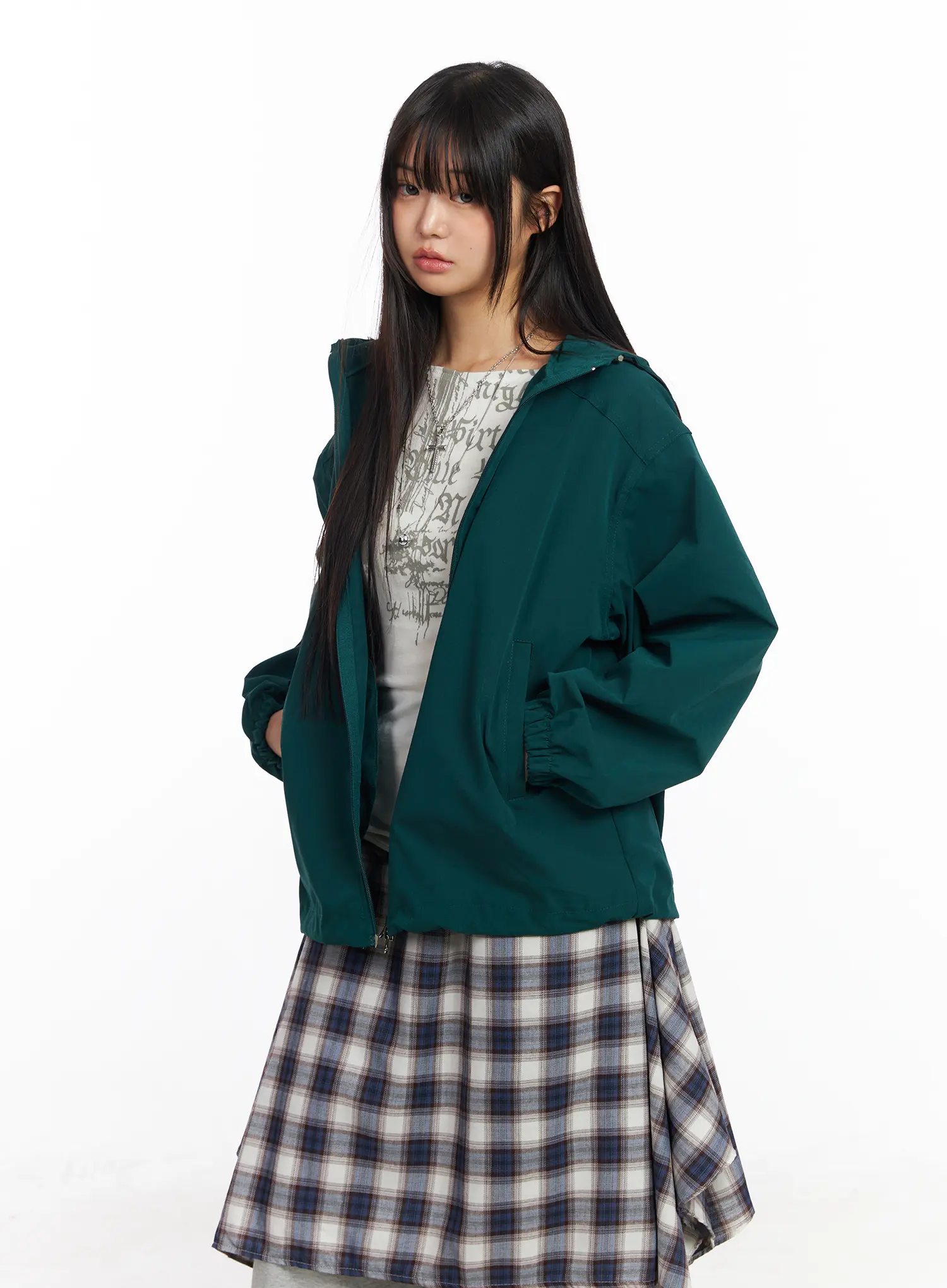 Oversized Hooded Windbreaker CF506 - Image 12
