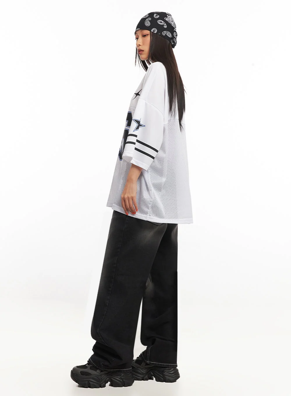 Oversized Mesh Graphic Tee IA504 - Image 11