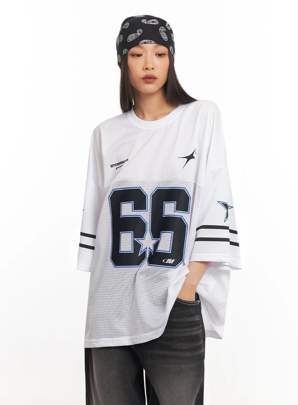 Oversized Mesh Graphic Tee IA504 - Image 13