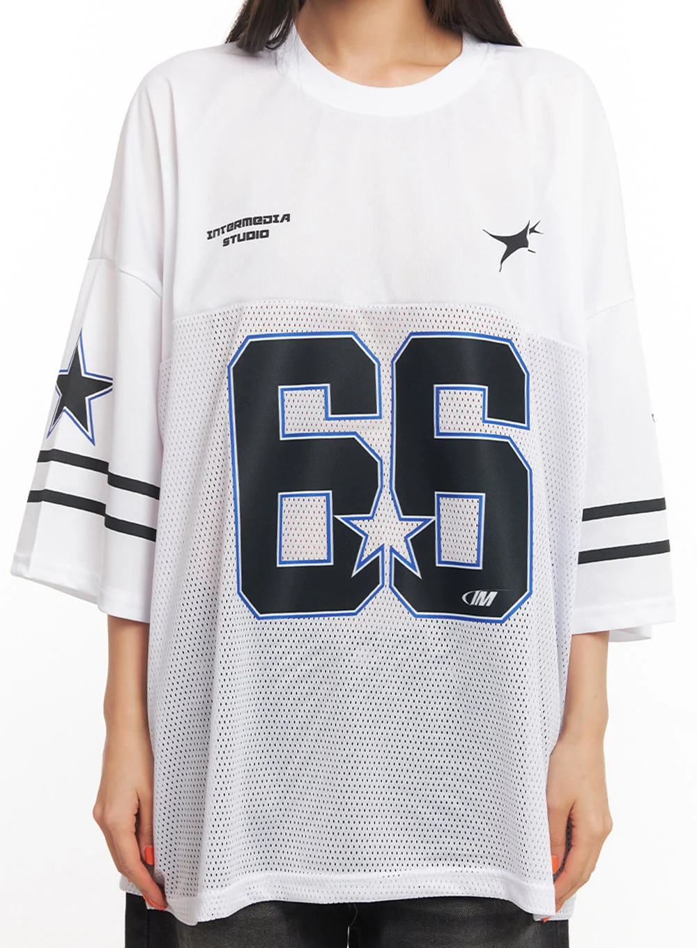 Oversized Mesh Graphic Tee IA504 - Image 4