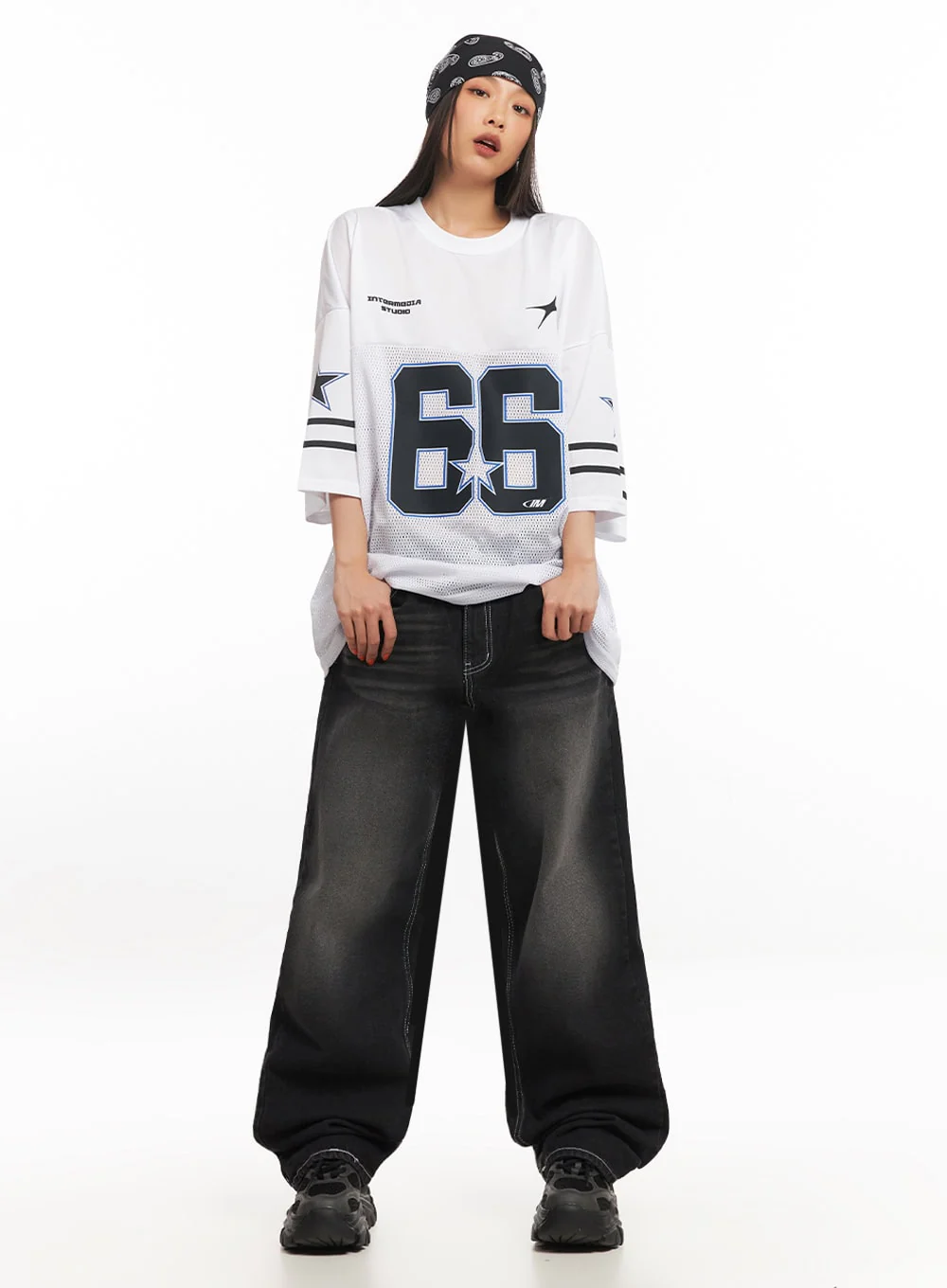 Oversized Mesh Graphic Tee IA504 - Image 6