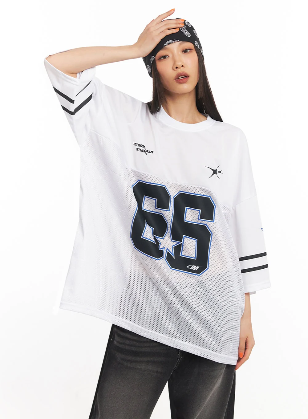 Oversized Mesh Graphic Tee IA504 - Image 7