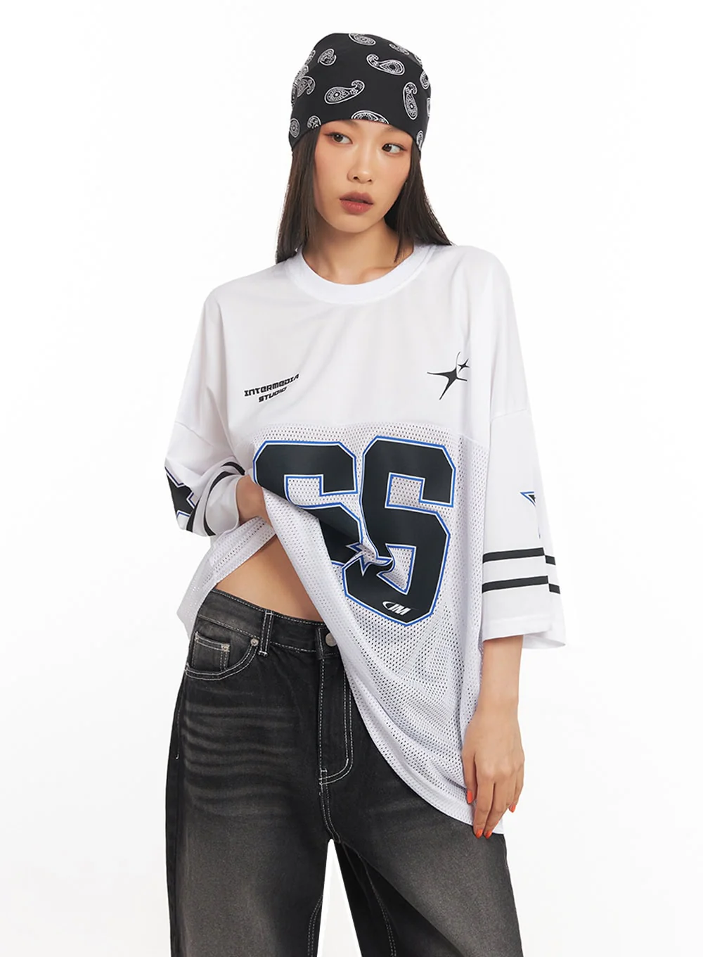 Oversized Mesh Graphic Tee IA504 - Image 8