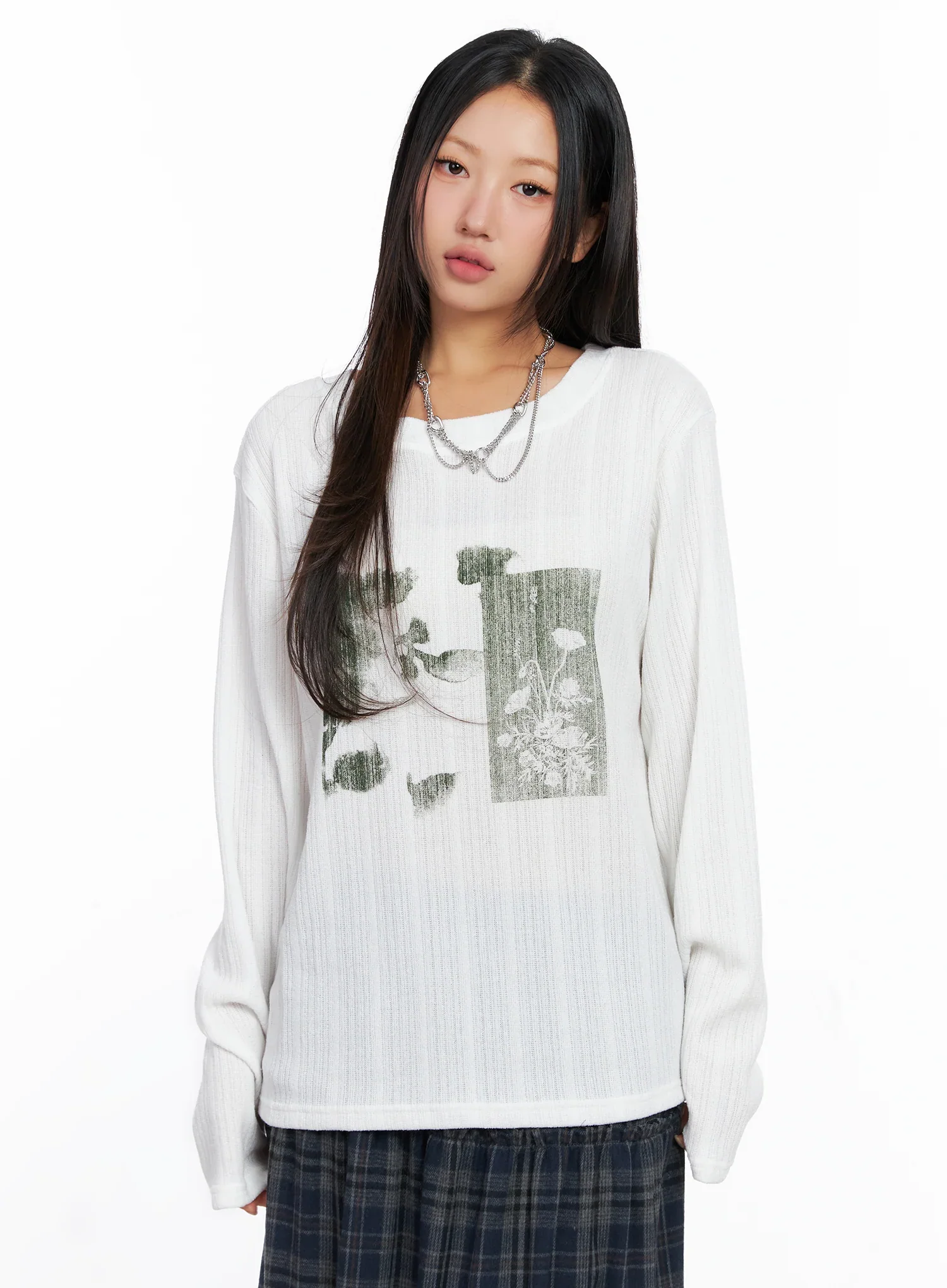 Oversized Ribbed Knit Long Sleeve Top CO515 - Image 11