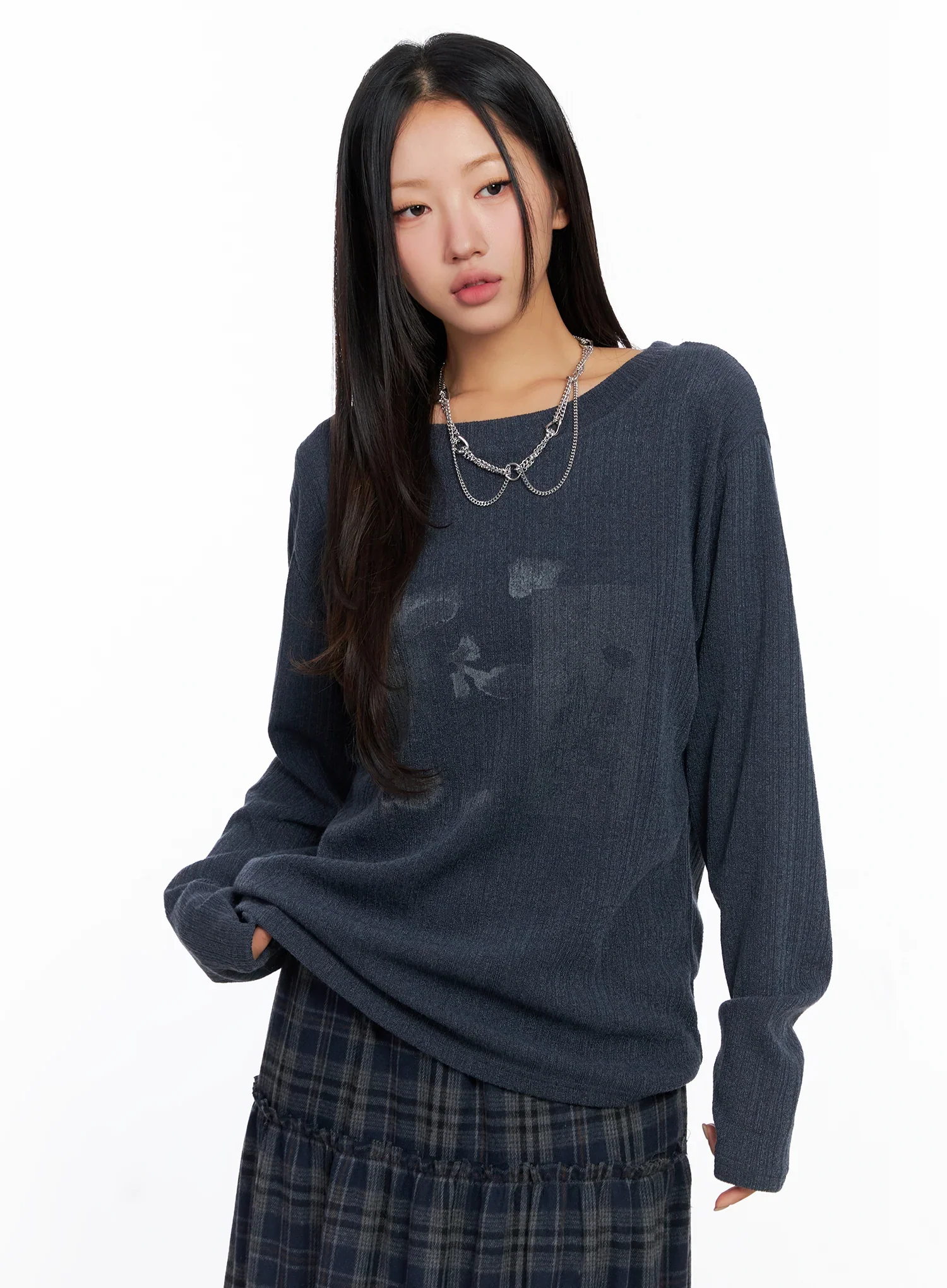 Oversized Ribbed Knit Long Sleeve Top CO515 - Image 12