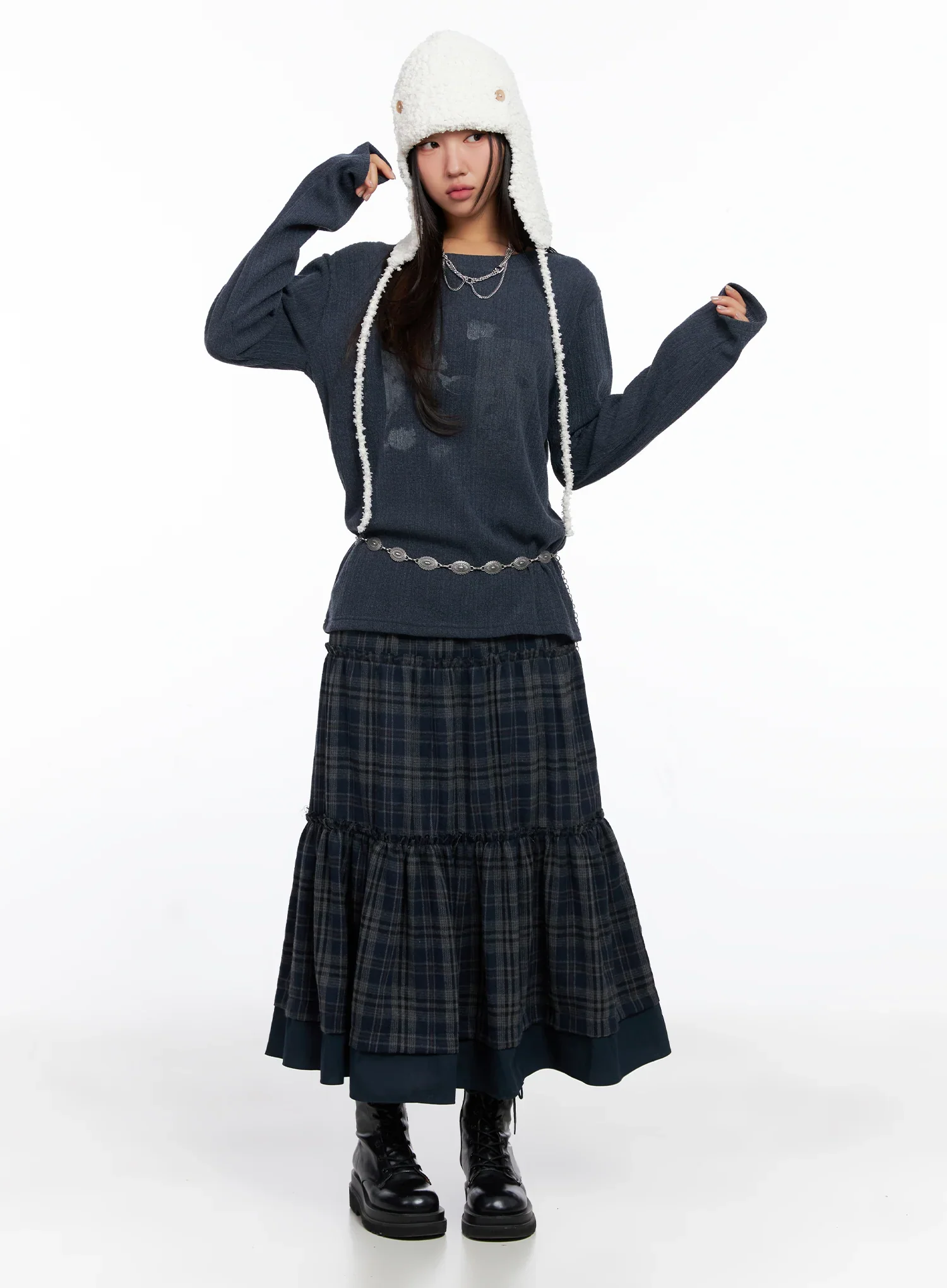 Oversized Ribbed Knit Long Sleeve Top CO515 - Image 3