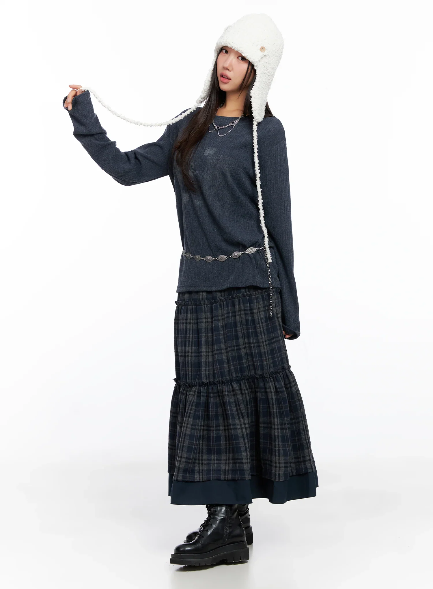 Oversized Ribbed Knit Long Sleeve Top CO515 - Image 4