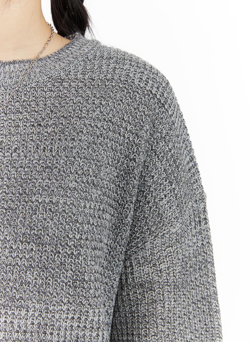 Oversized Solid Knit Sweater OM411 - Image 5