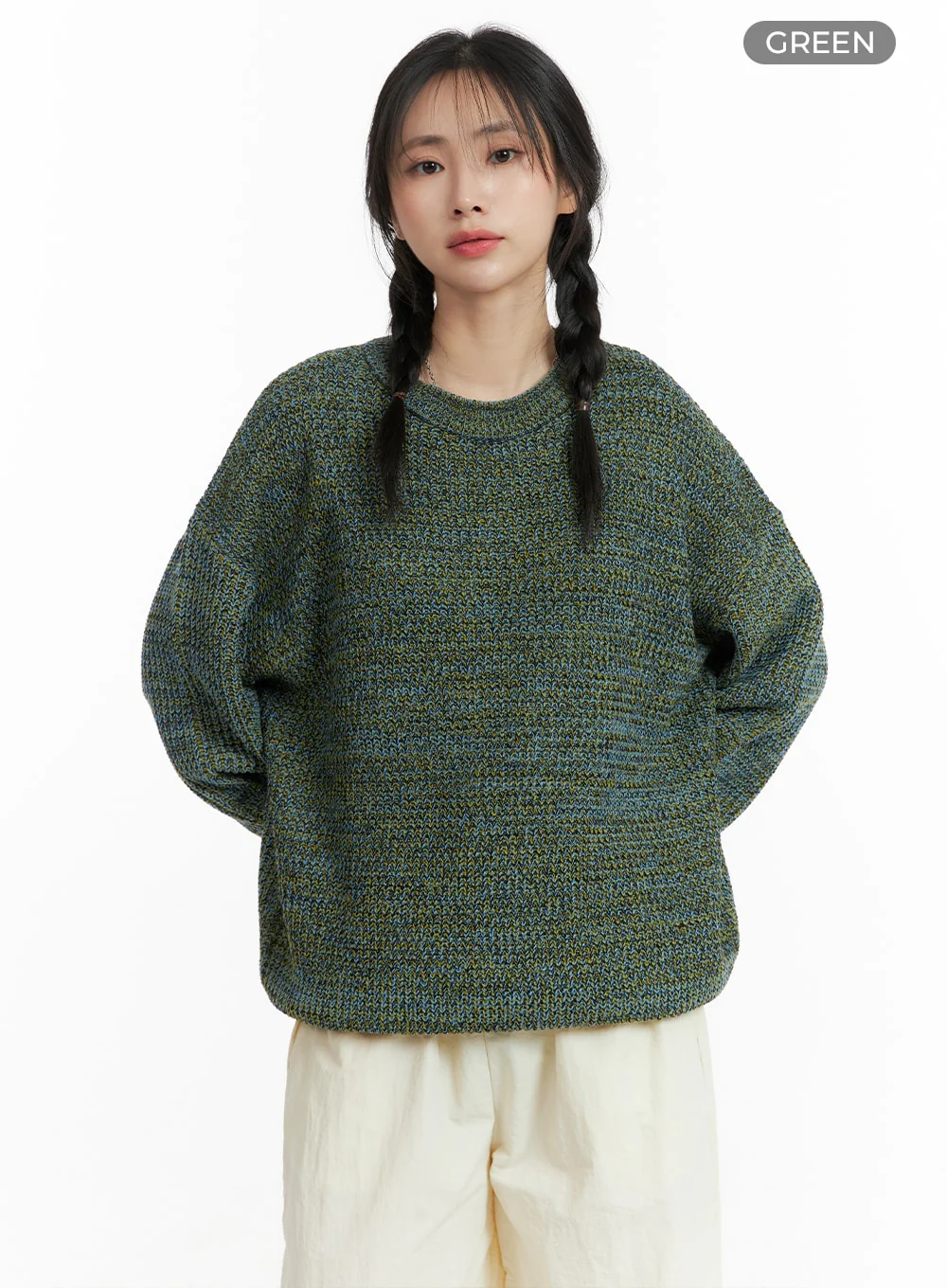 Oversized Solid Knit Sweater OM411 - Image 7