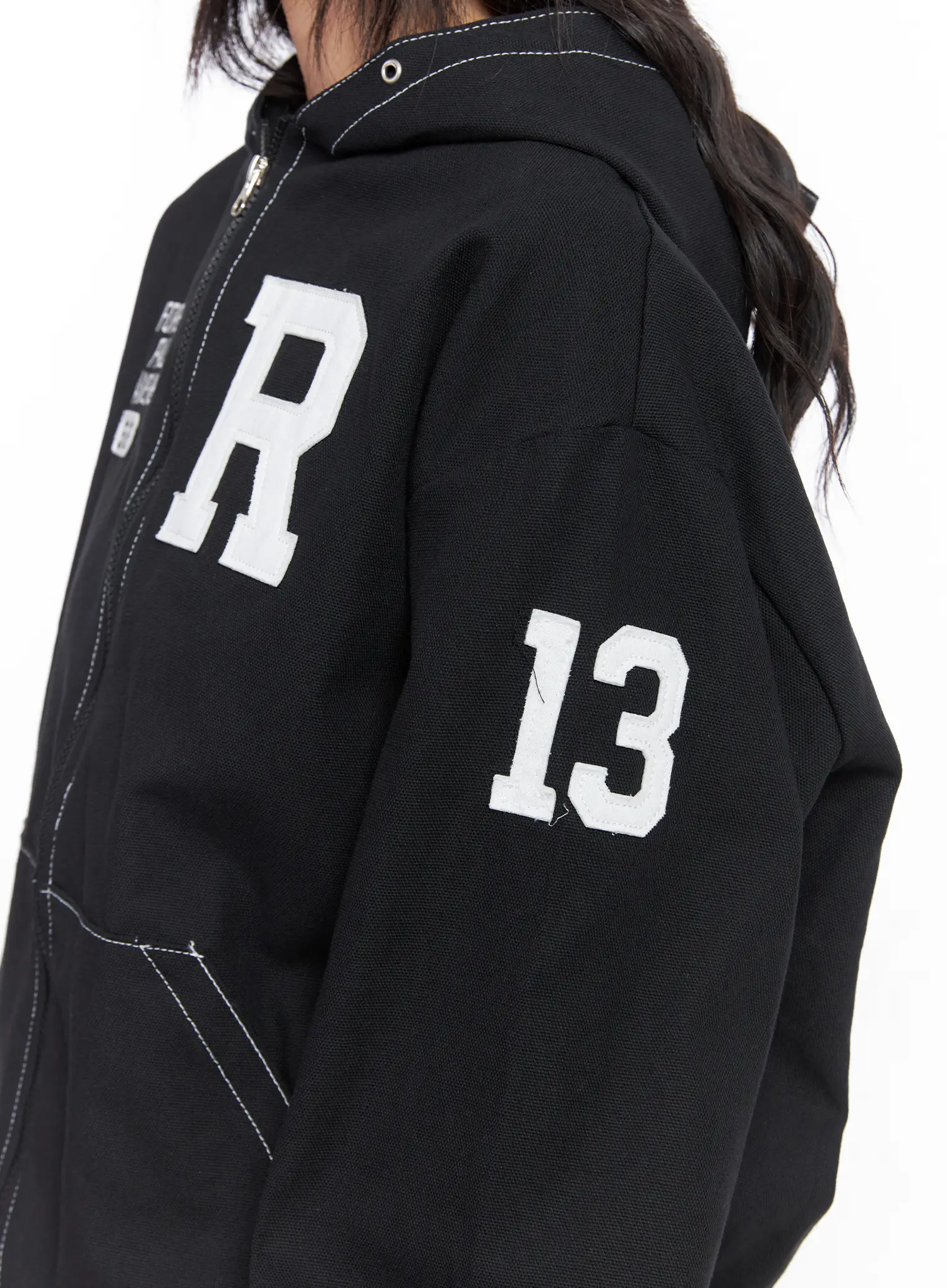 Oversized Stitch Hoodie Jacket CO507 - Image 5