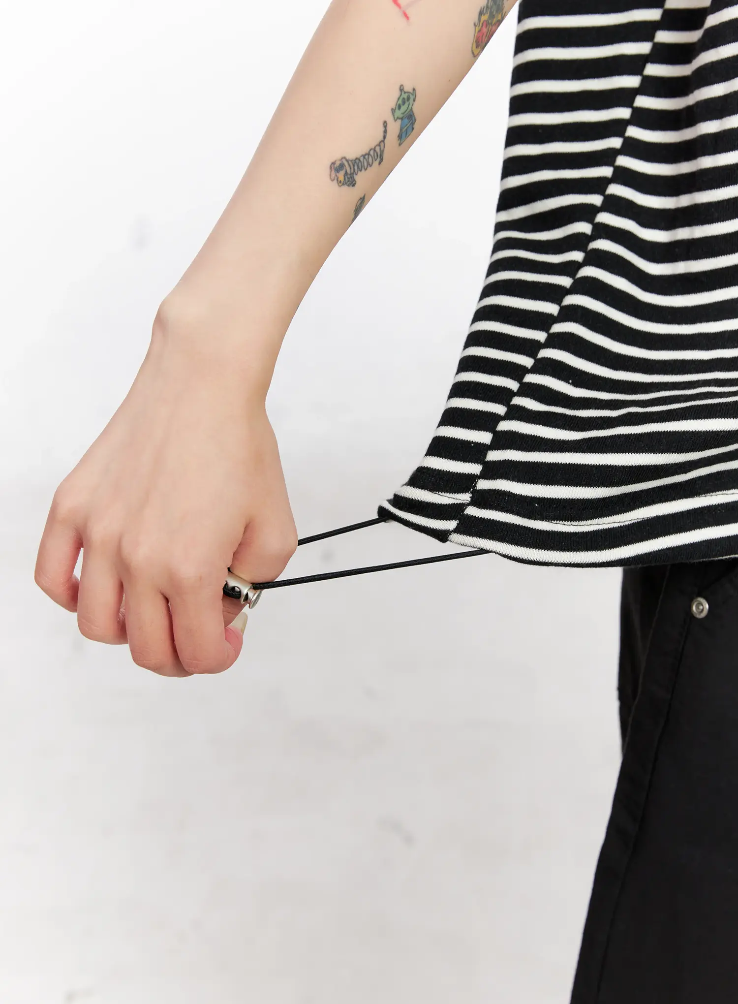Oversized Striped Sleeveless Hoodie CL525 - Image 5