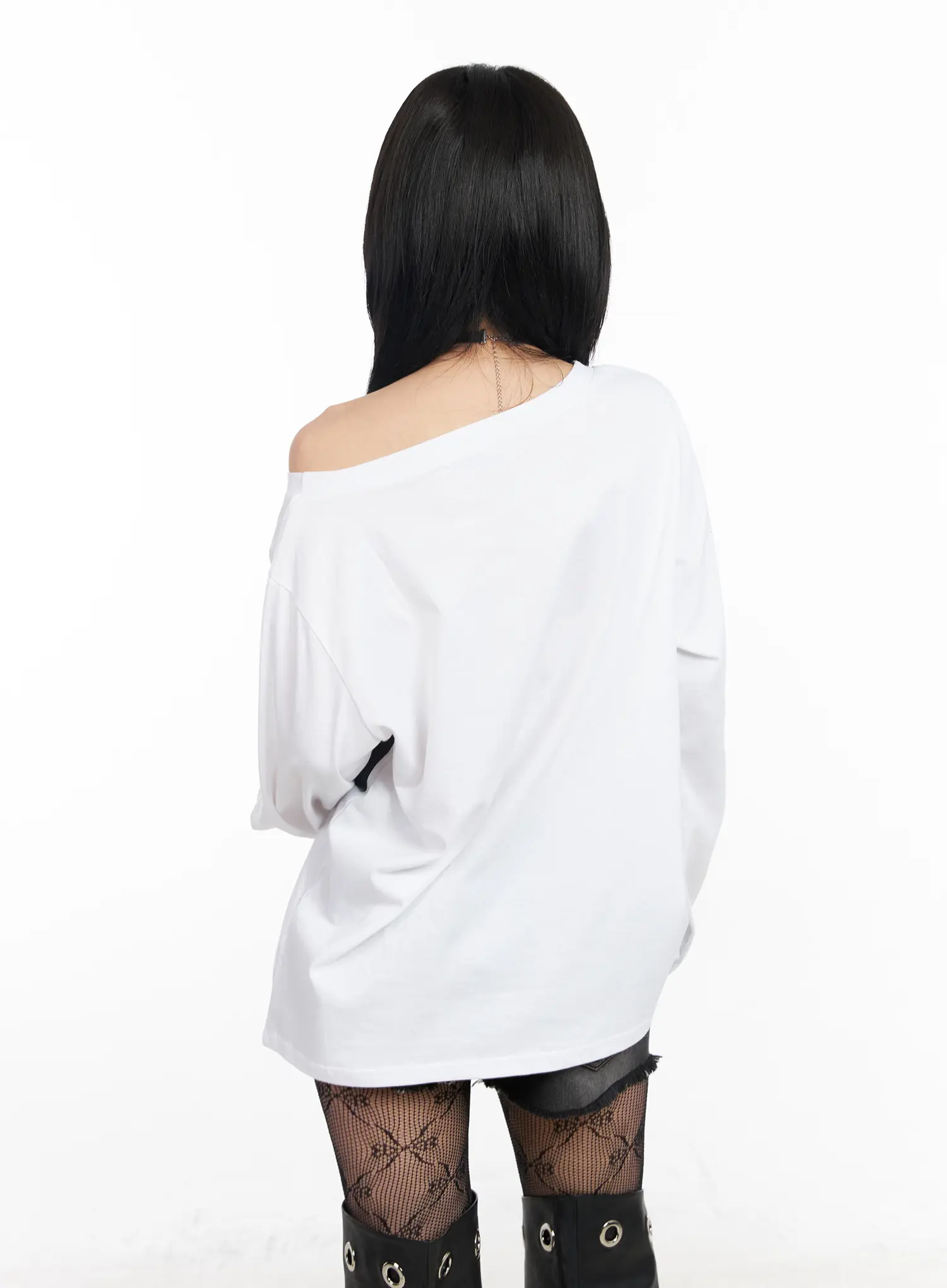 Oversized Studded Off-Shoulder Top CF527 - Image 9
