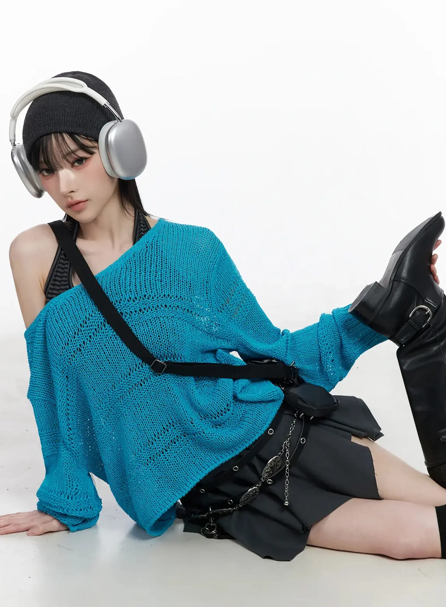 Oversized V-Neck Knit Sweater IY511