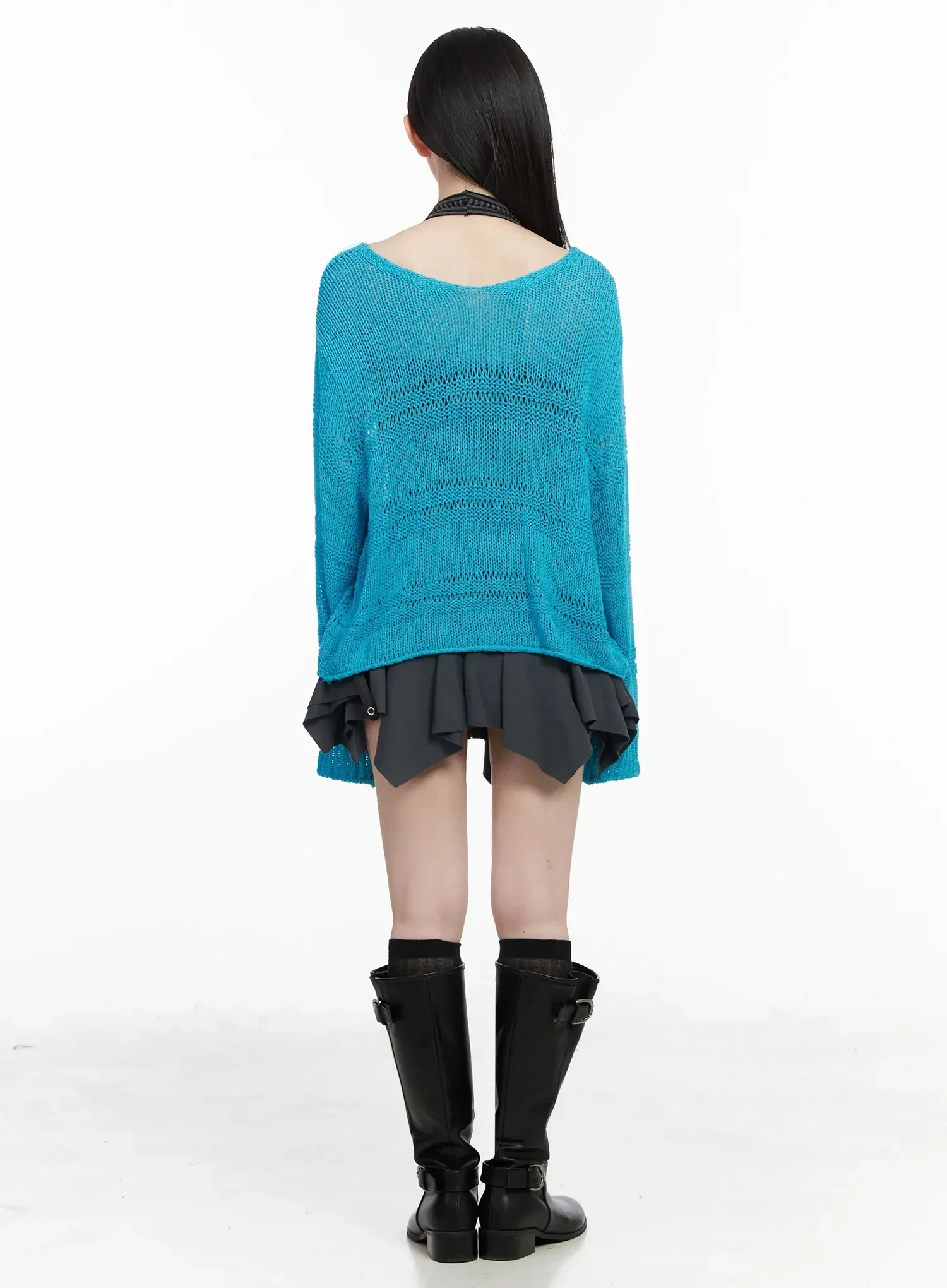 Oversized V-Neck Knit Sweater IY511 - Image 10