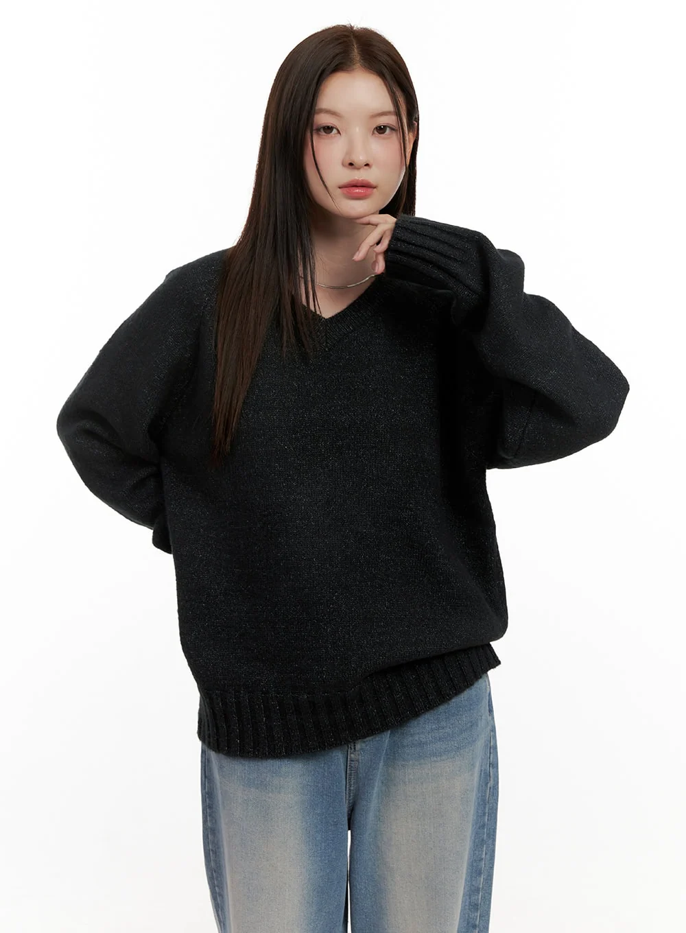 Oversized V-Neck Sweater ON422 - Image 5