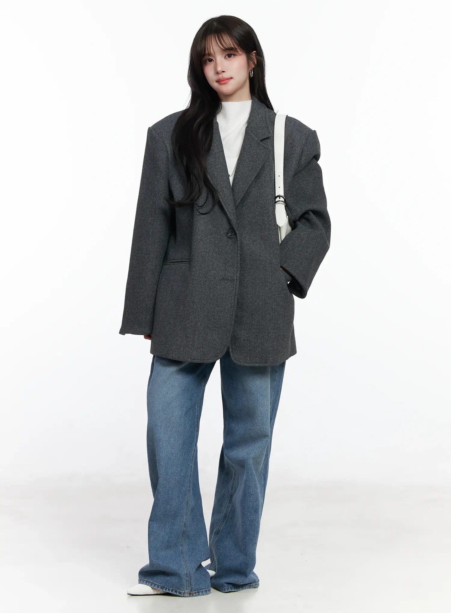 Oversized Wool Blazer IJ529 - Image 2