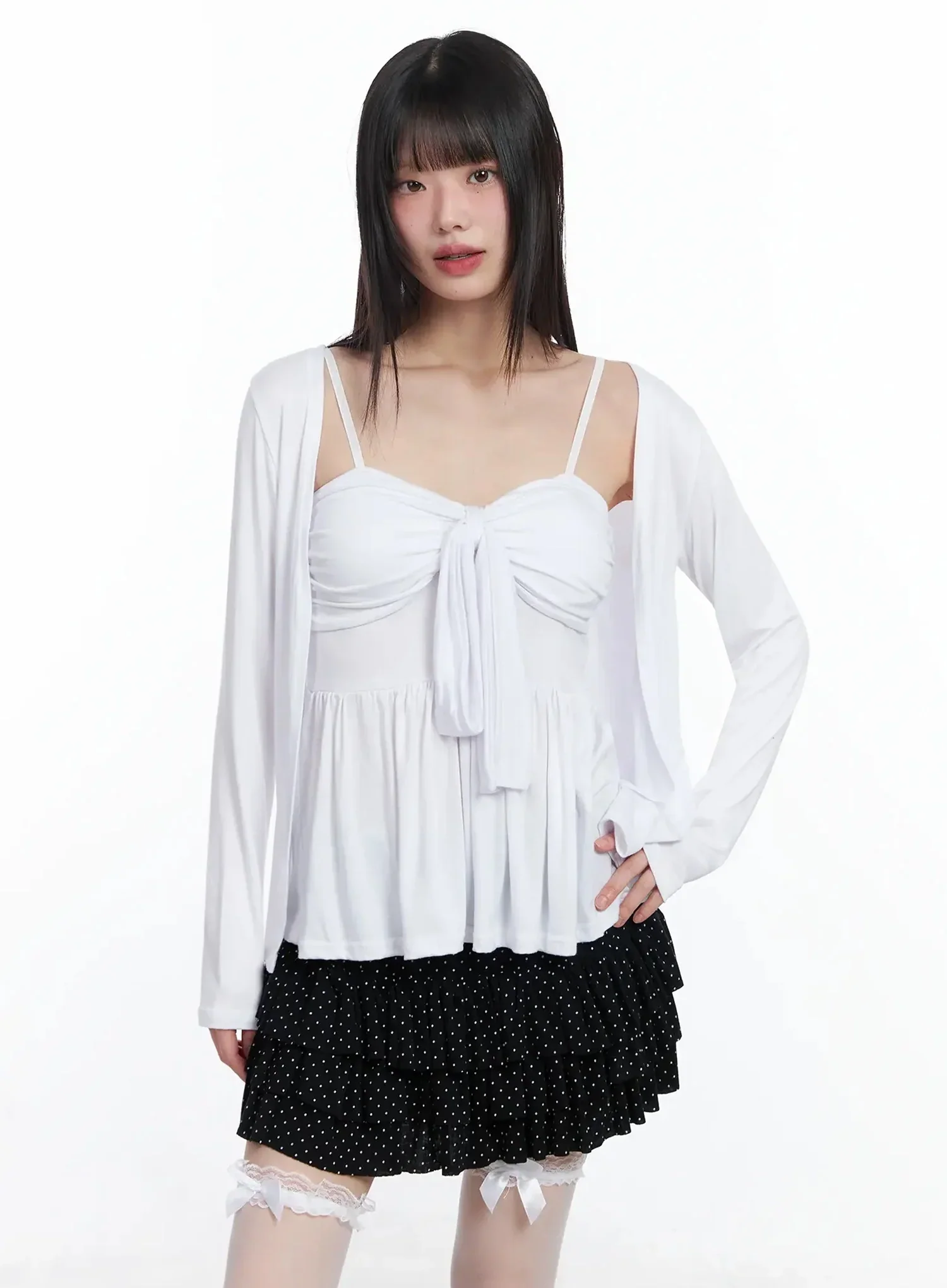Padded Cami Top and Cardigan Set IF505 - Image 8
