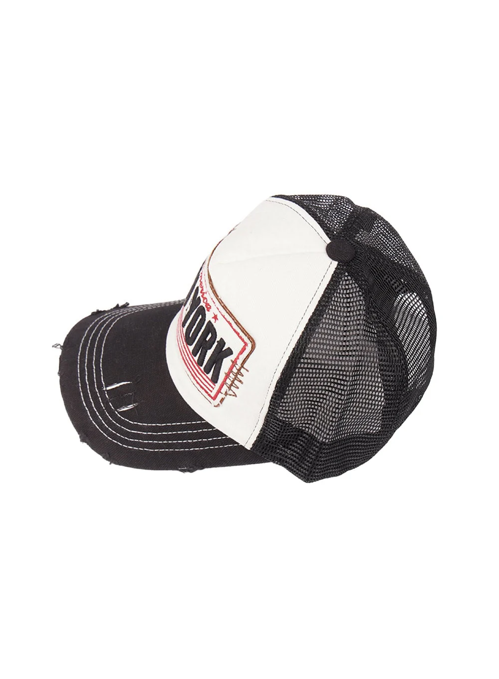 Patched Destroyed Denim Cap CM503 - Image 11