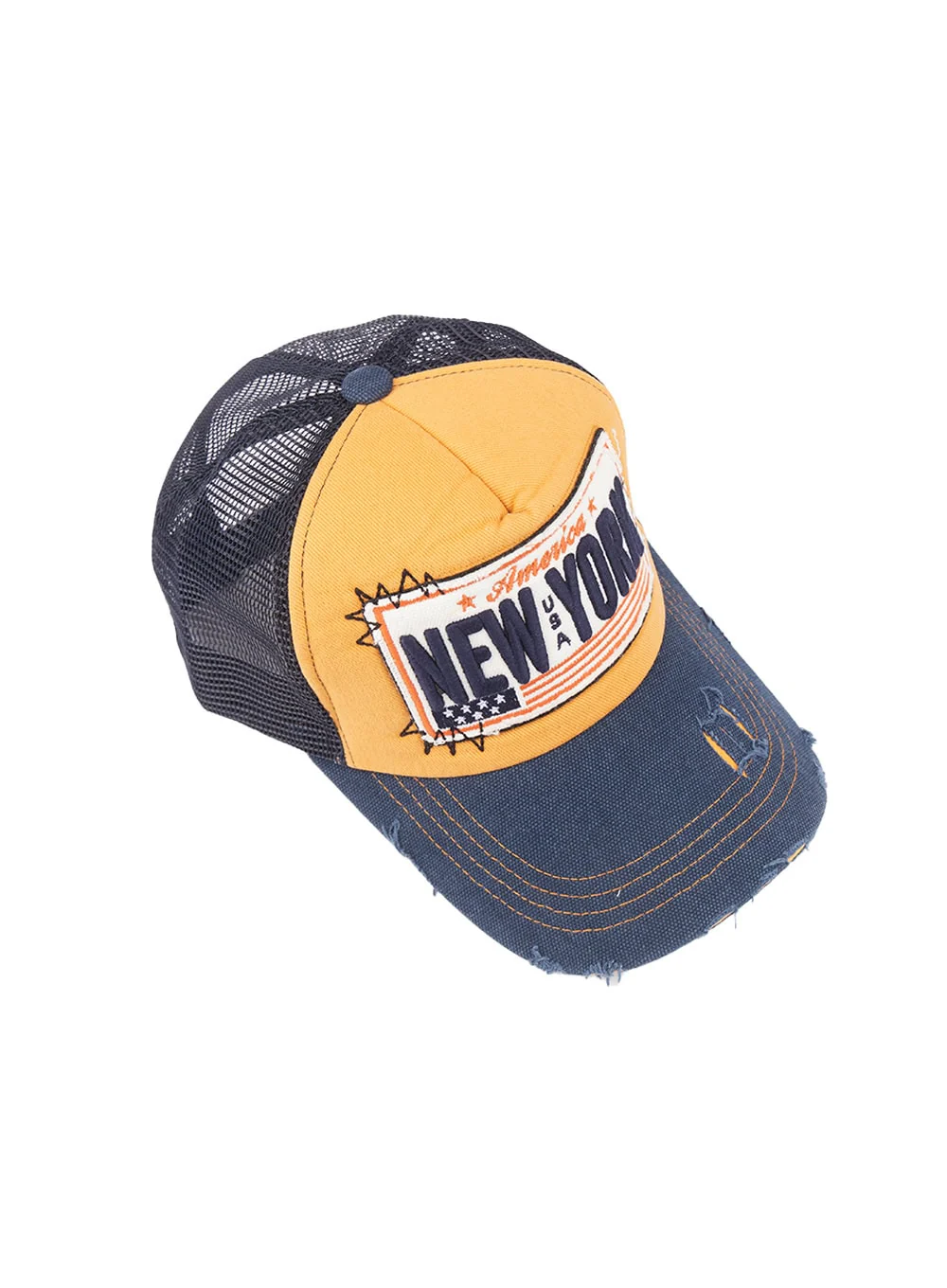Patched Destroyed Denim Cap CM503 - Image 13