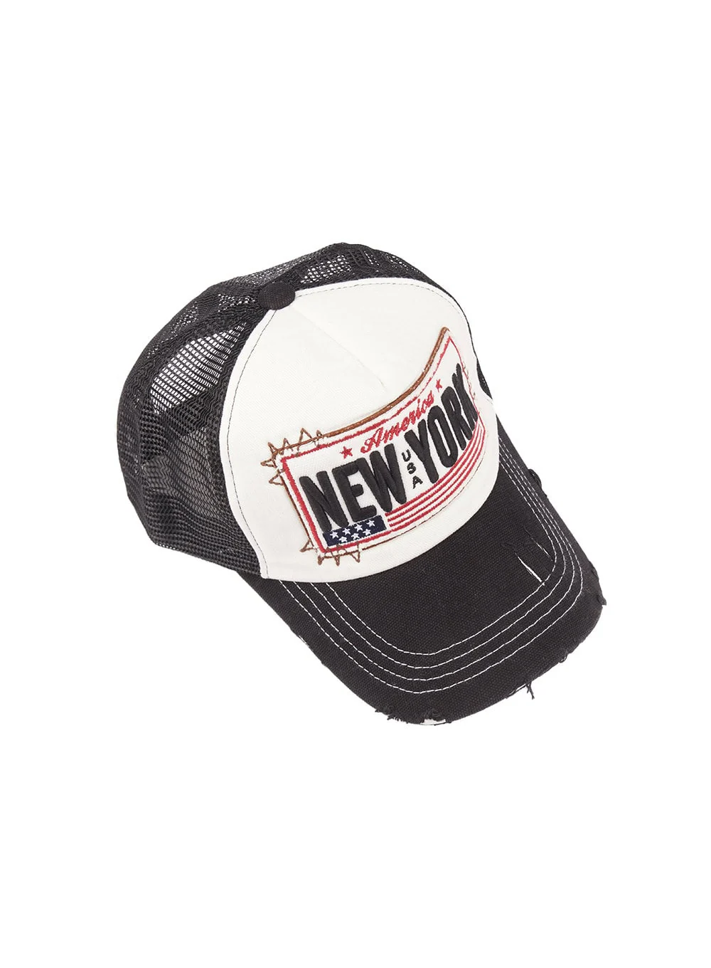 Patched Destroyed Denim Cap CM503 - Image 15