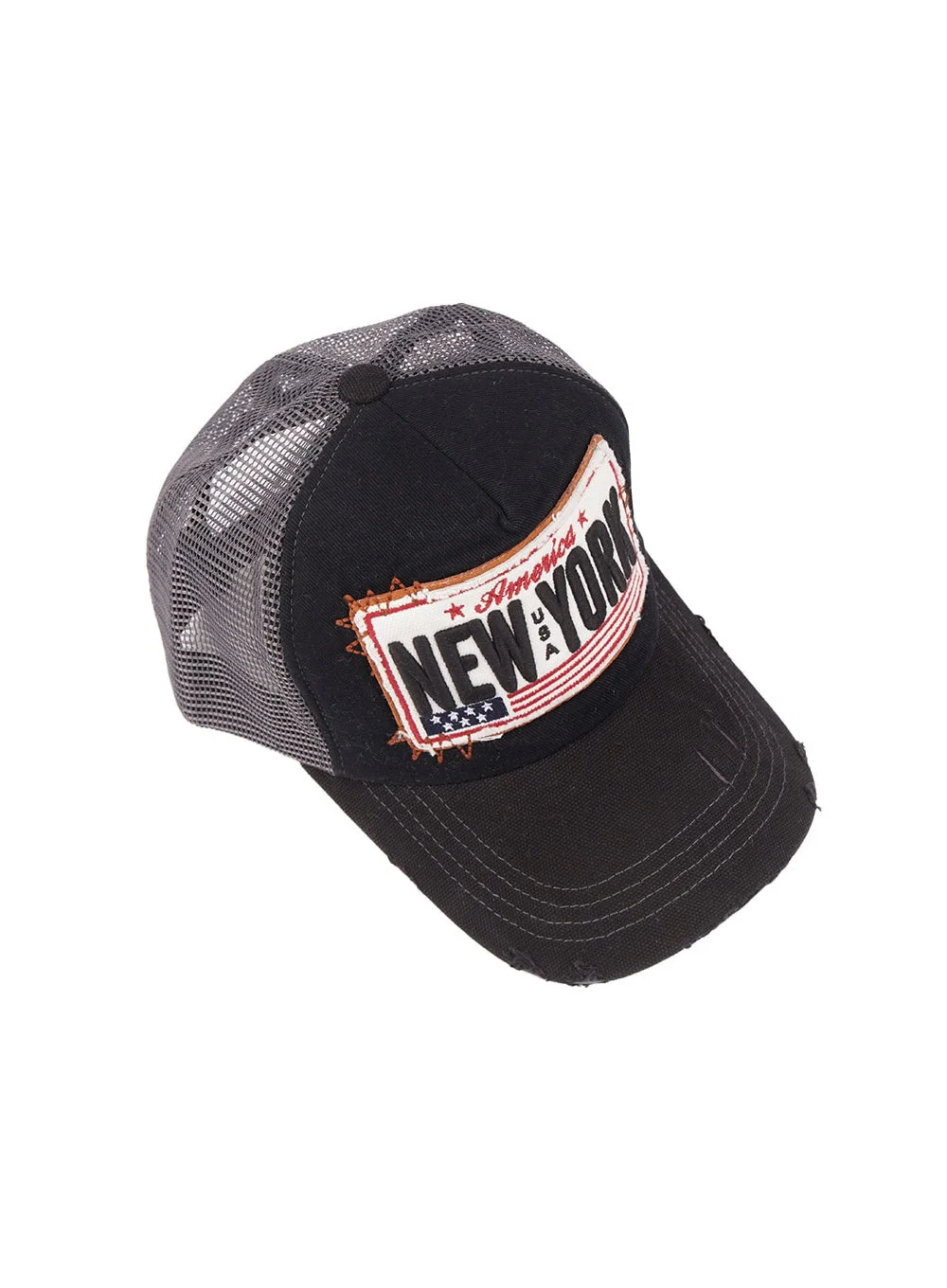 Patched Destroyed Denim Cap CM503 - Image 16