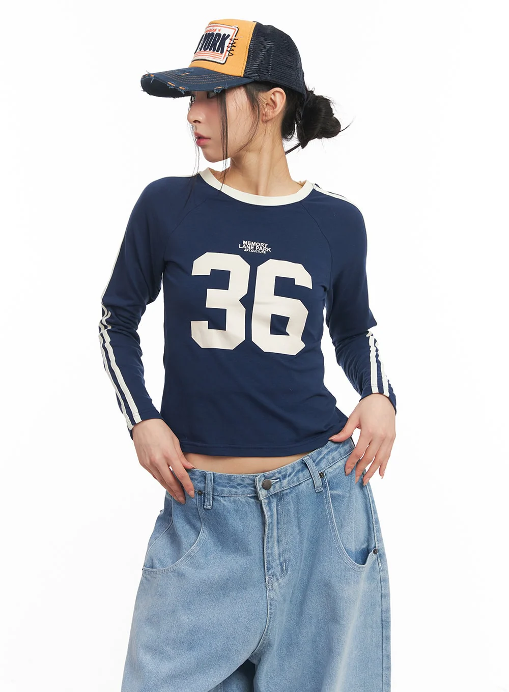 Patched Destroyed Denim Cap CM503 - Image 6