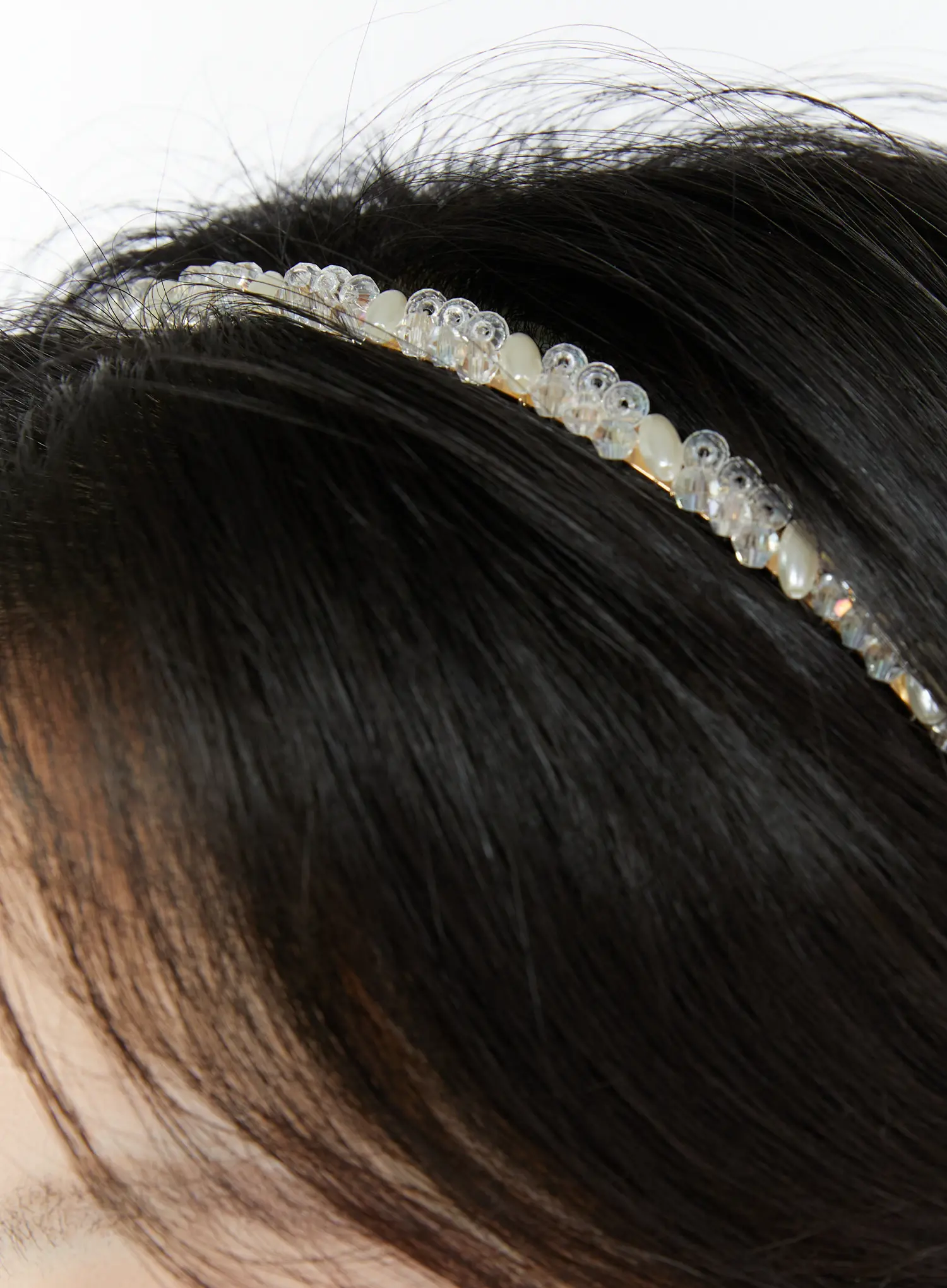 Pearl Cubic Beaded Hairband IY511 - Image 2