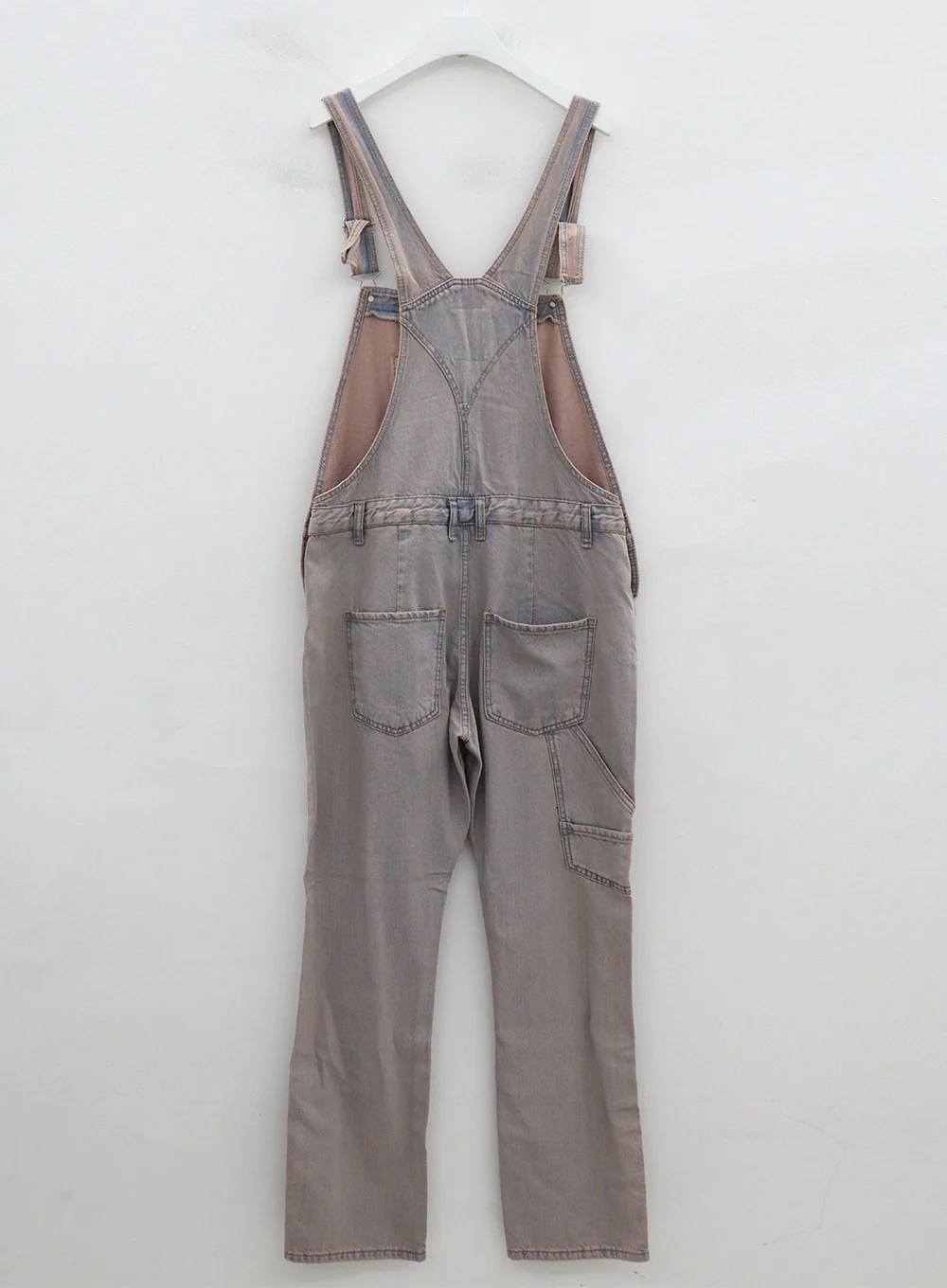 Pink Washed Overfit Denim Overalls CG16 - Image 11