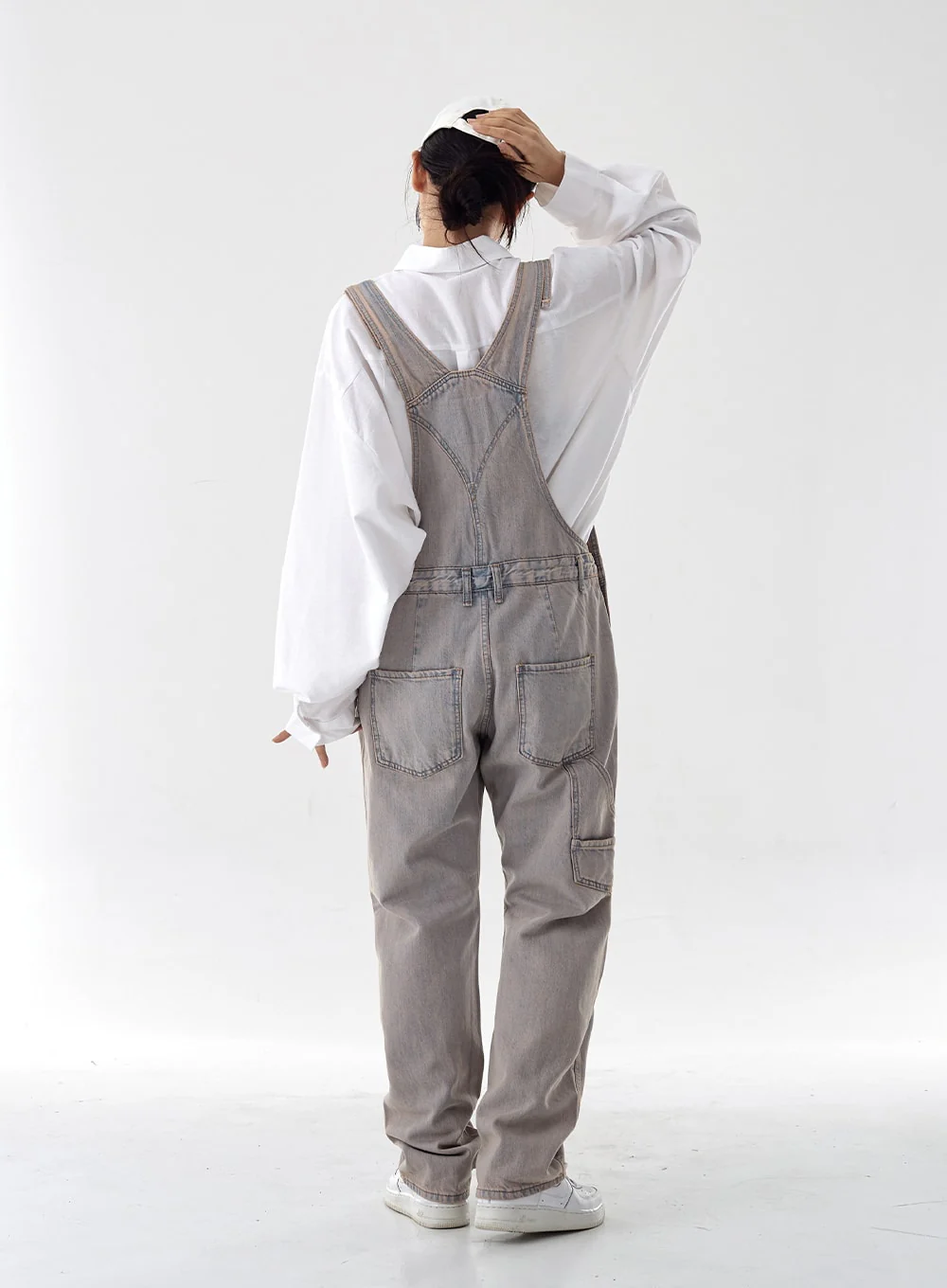 Pink Washed Overfit Denim Overalls CG16 - Image 4