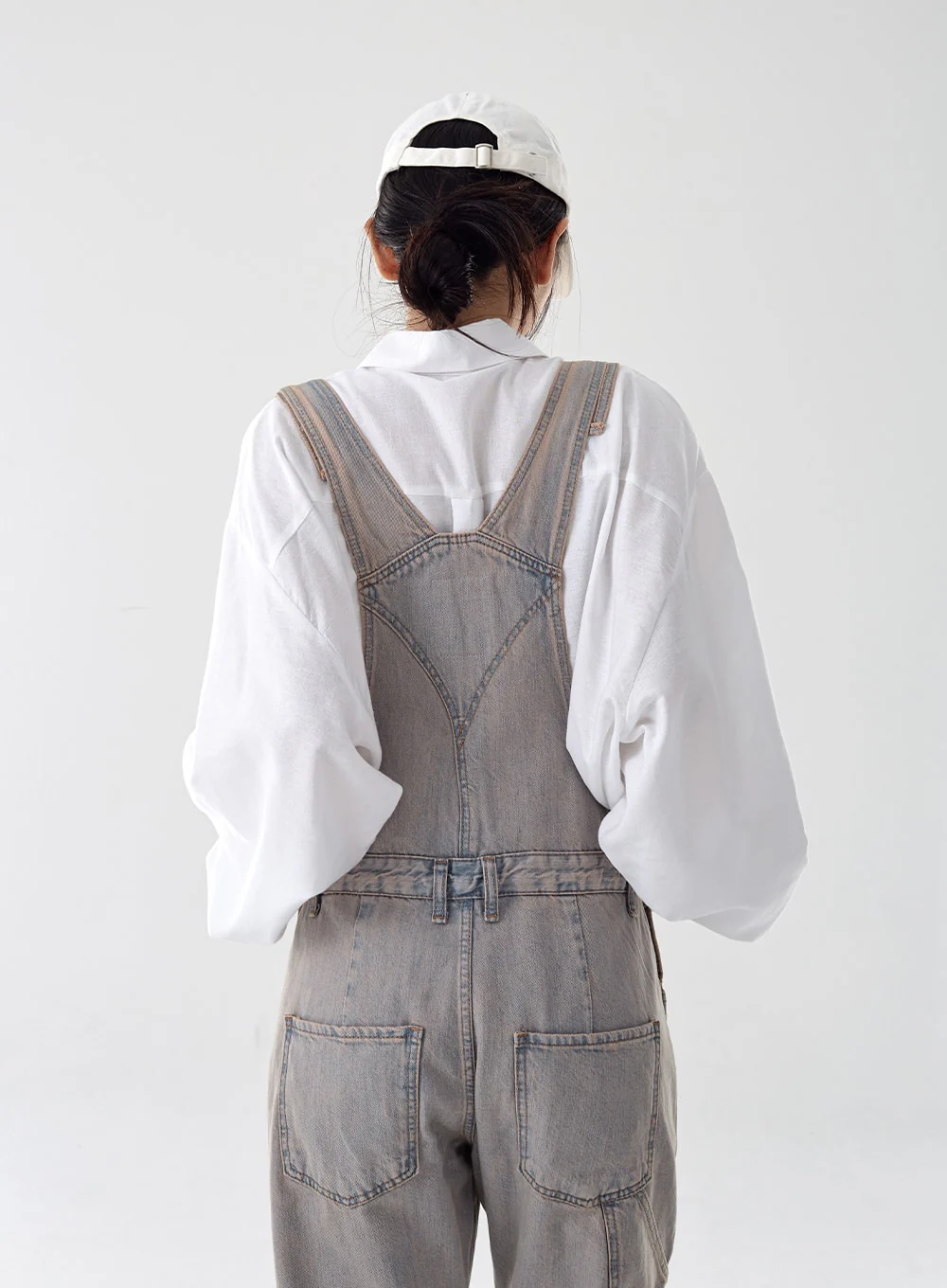 Pink Washed Overfit Denim Overalls CG16 - Image 5