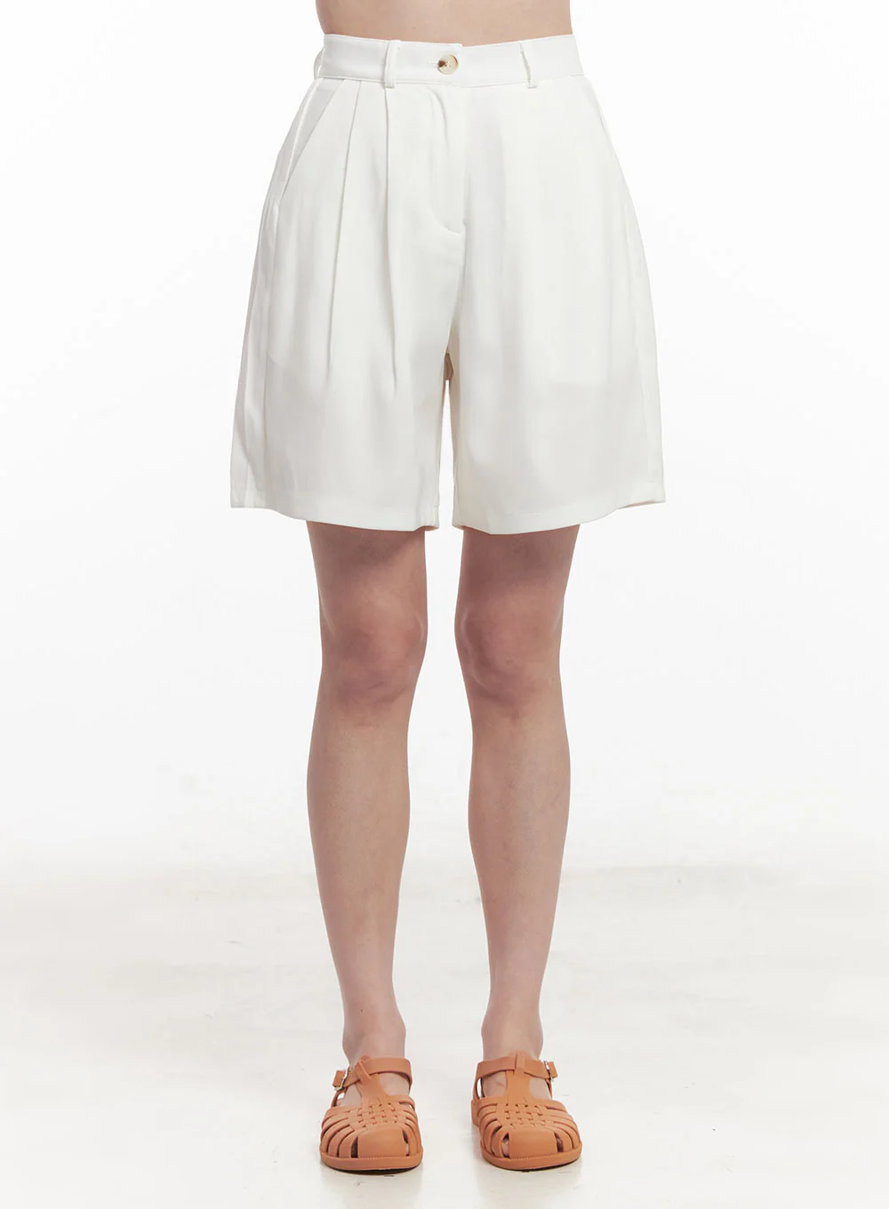 Pintuck Cotton Midi Shorts IY508 - Image 4