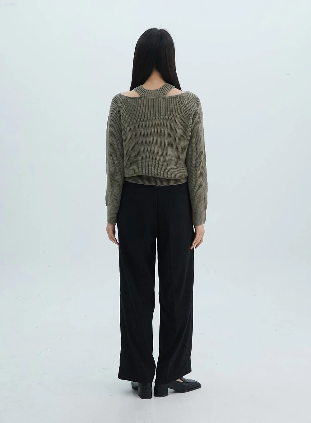 Pintuck Straight-Fit Tailored Pants ON309 - Image 7