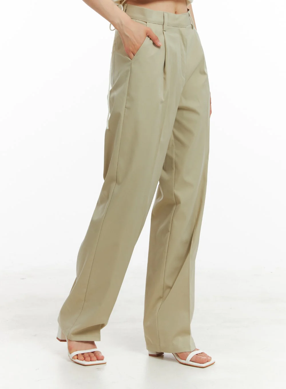 Pintuck Straight Fit Trousers OA419 - Image 2