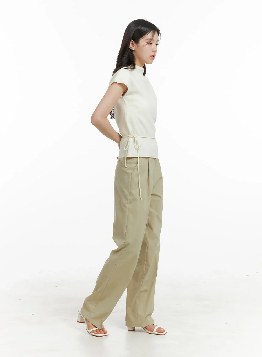 Pintuck Straight Fit Trousers OA419 - Image 3