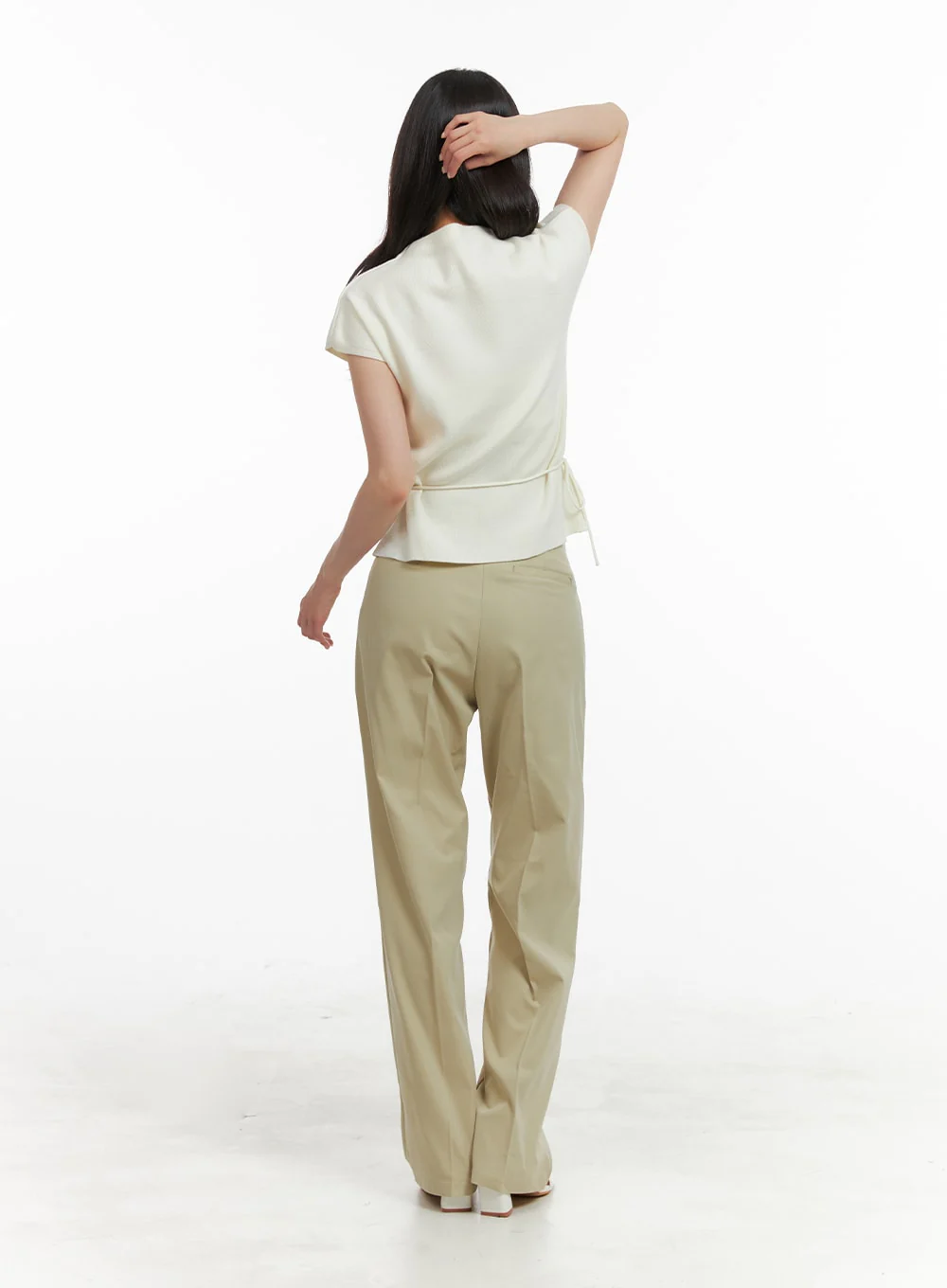 Pintuck Straight Fit Trousers OA419 - Image 4