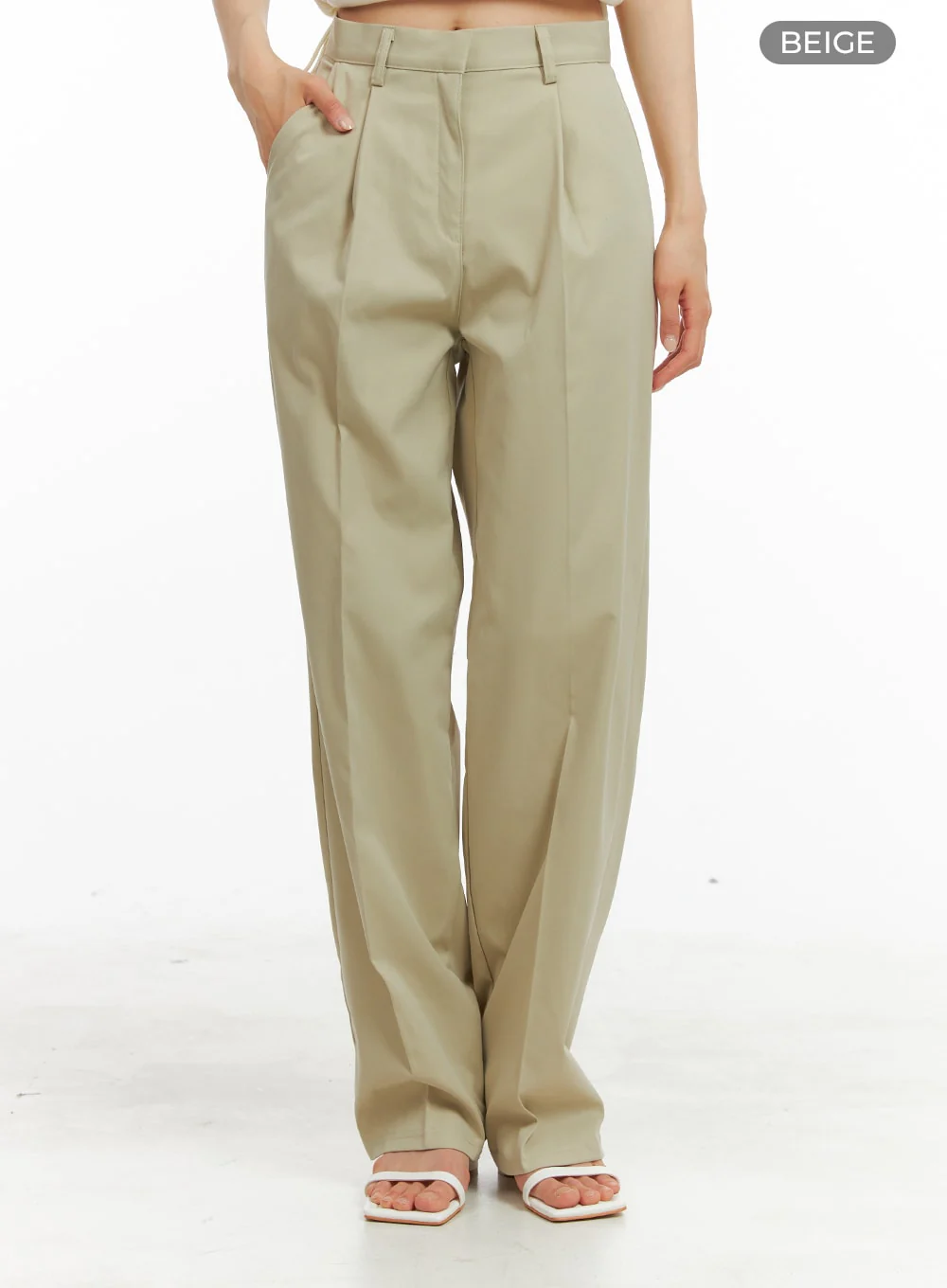 Pintuck Straight Fit Trousers OA419 - Image 5