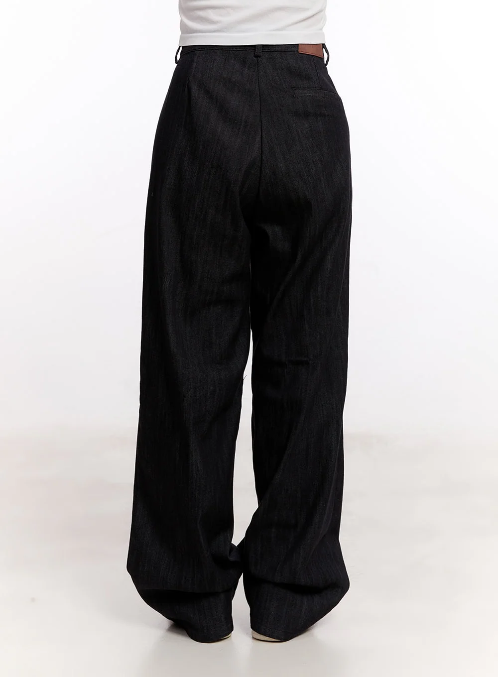 Pintuck Wide-Leg Denim Pants CM527 - Image 5