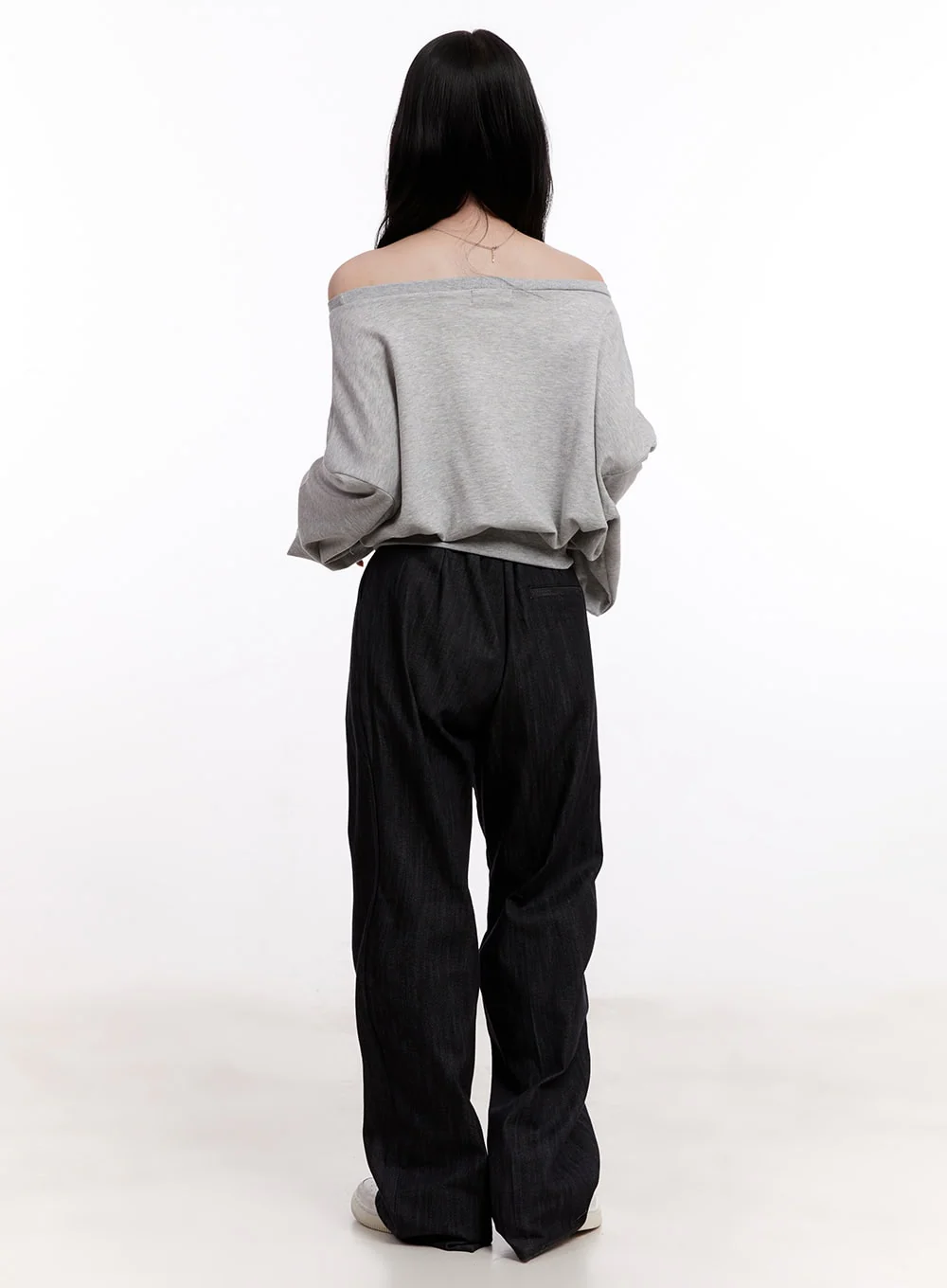 Pintuck Wide-Leg Denim Pants CM527 - Image 6