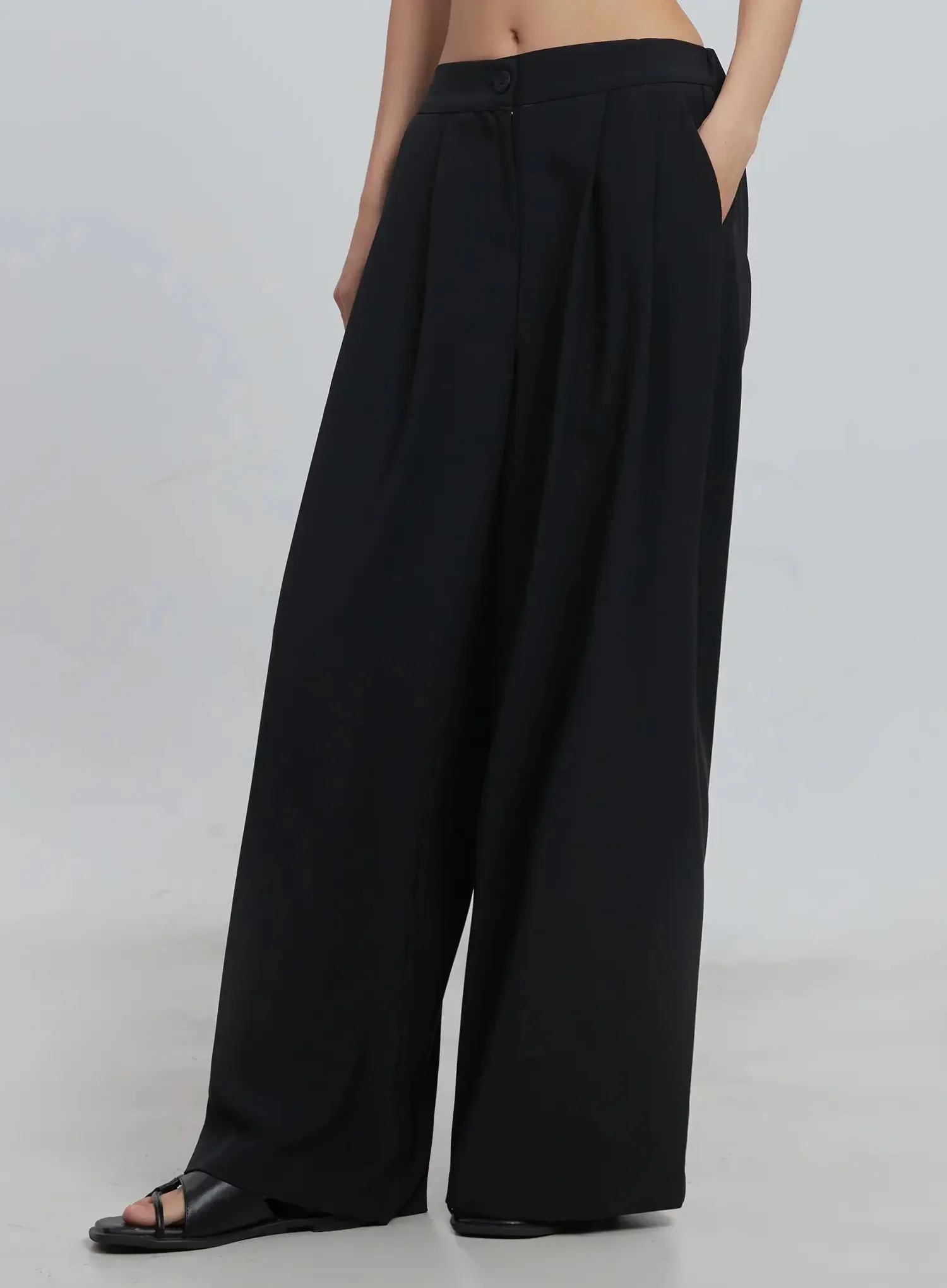 Pintuck Wide-Leg Pants IU512 - Image 10
