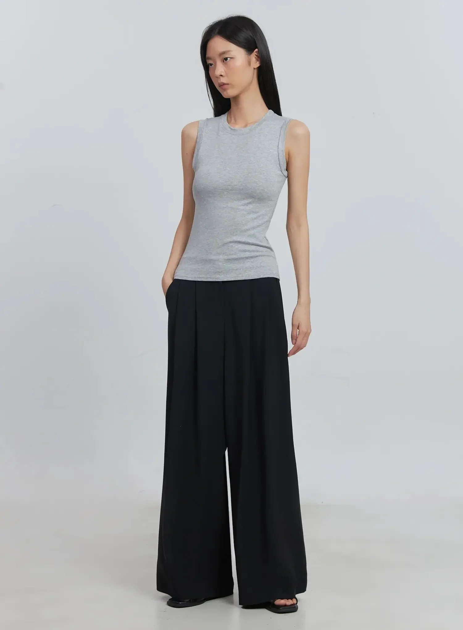 Pintuck Wide-Leg Pants IU512 - Image 17