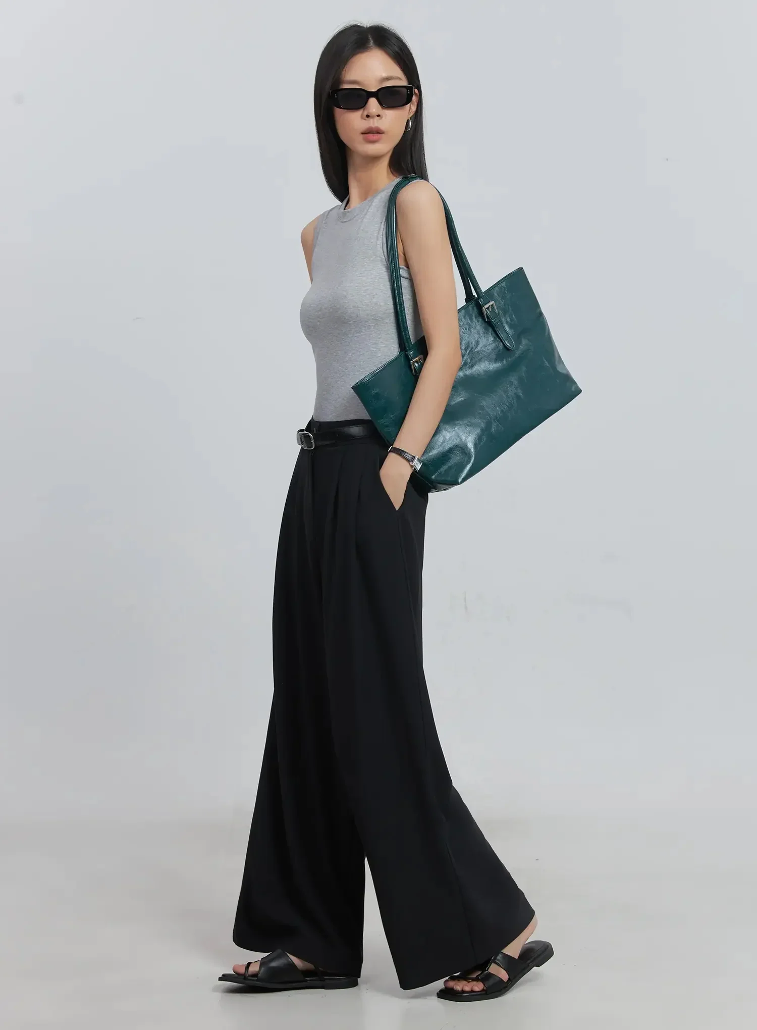 Pintuck Wide-Leg Pants IU512 - Image 19