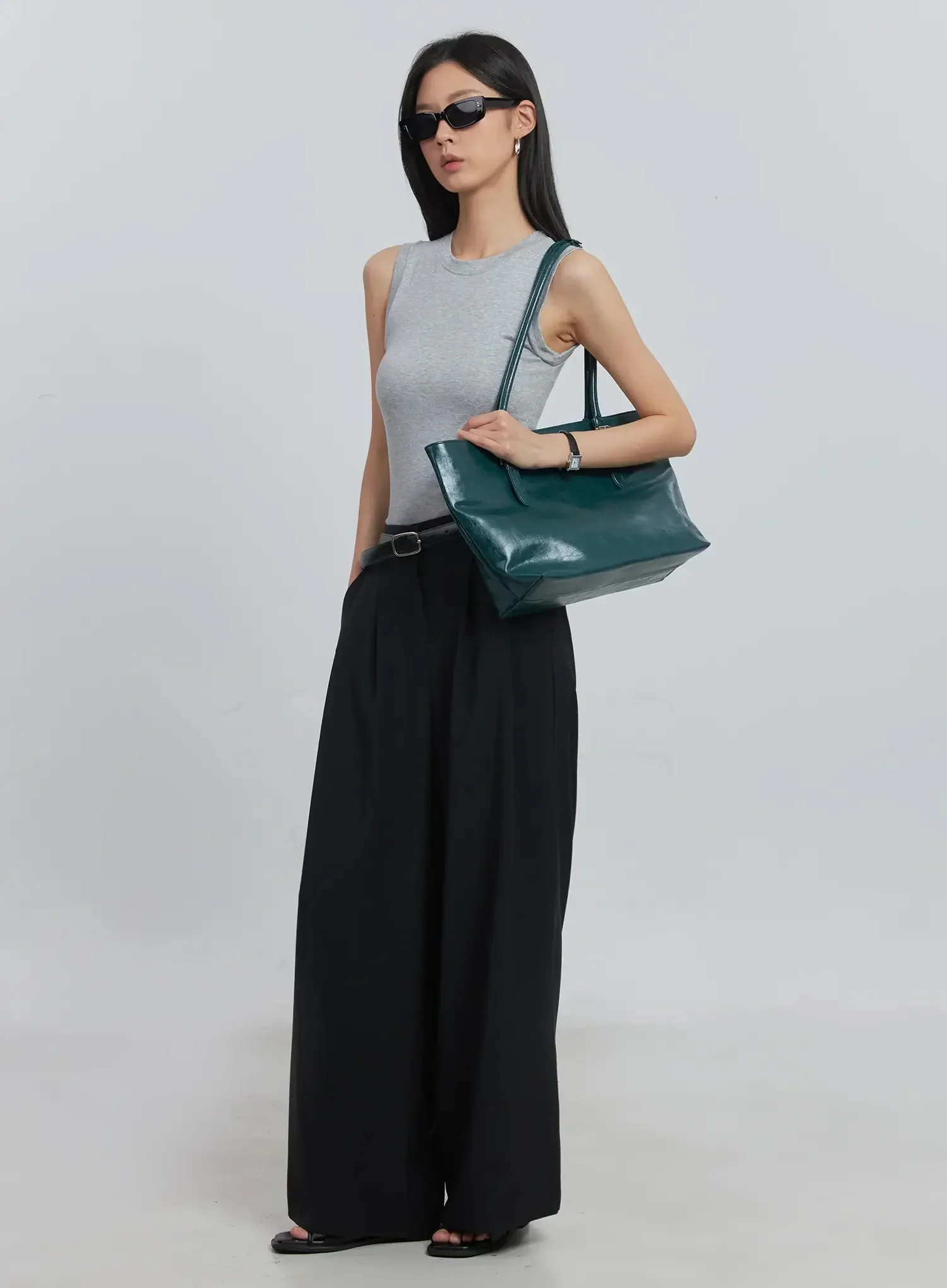 Pintuck Wide-Leg Pants IU512 - Image 3