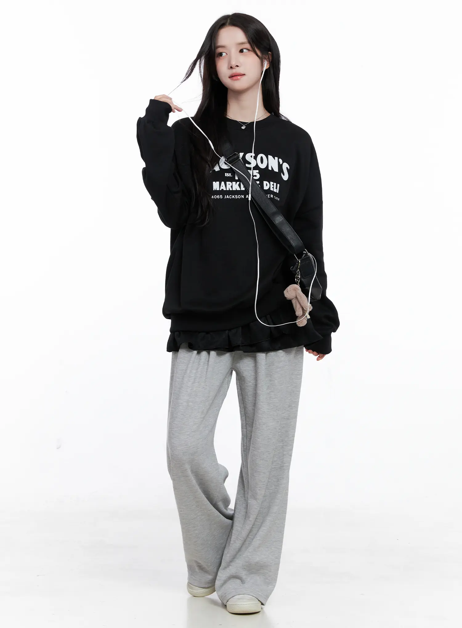 Pintuck Wide-Leg Sweatpants CS519 - Image 2