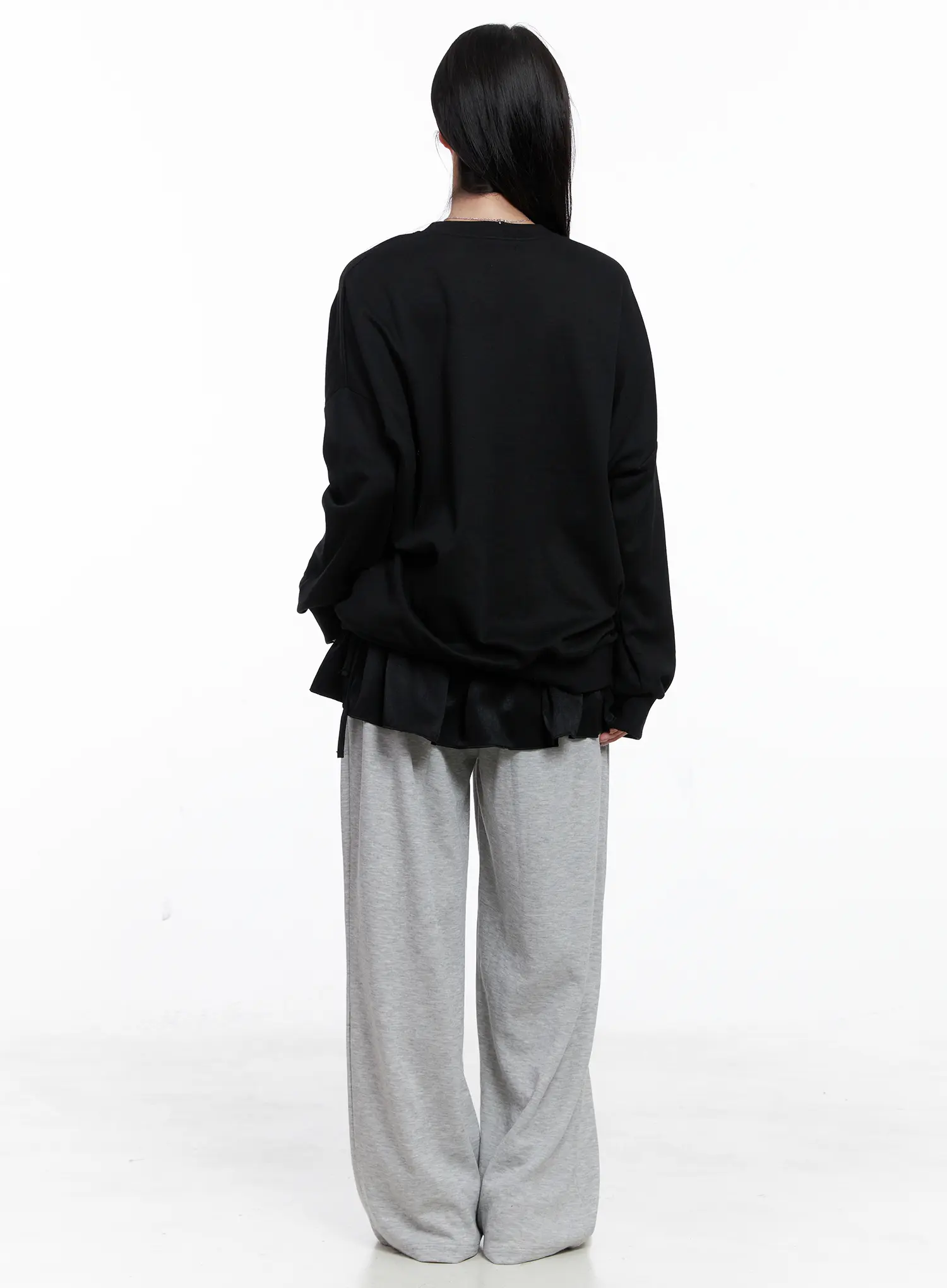 Pintuck Wide-Leg Sweatpants CS519 - Image 7