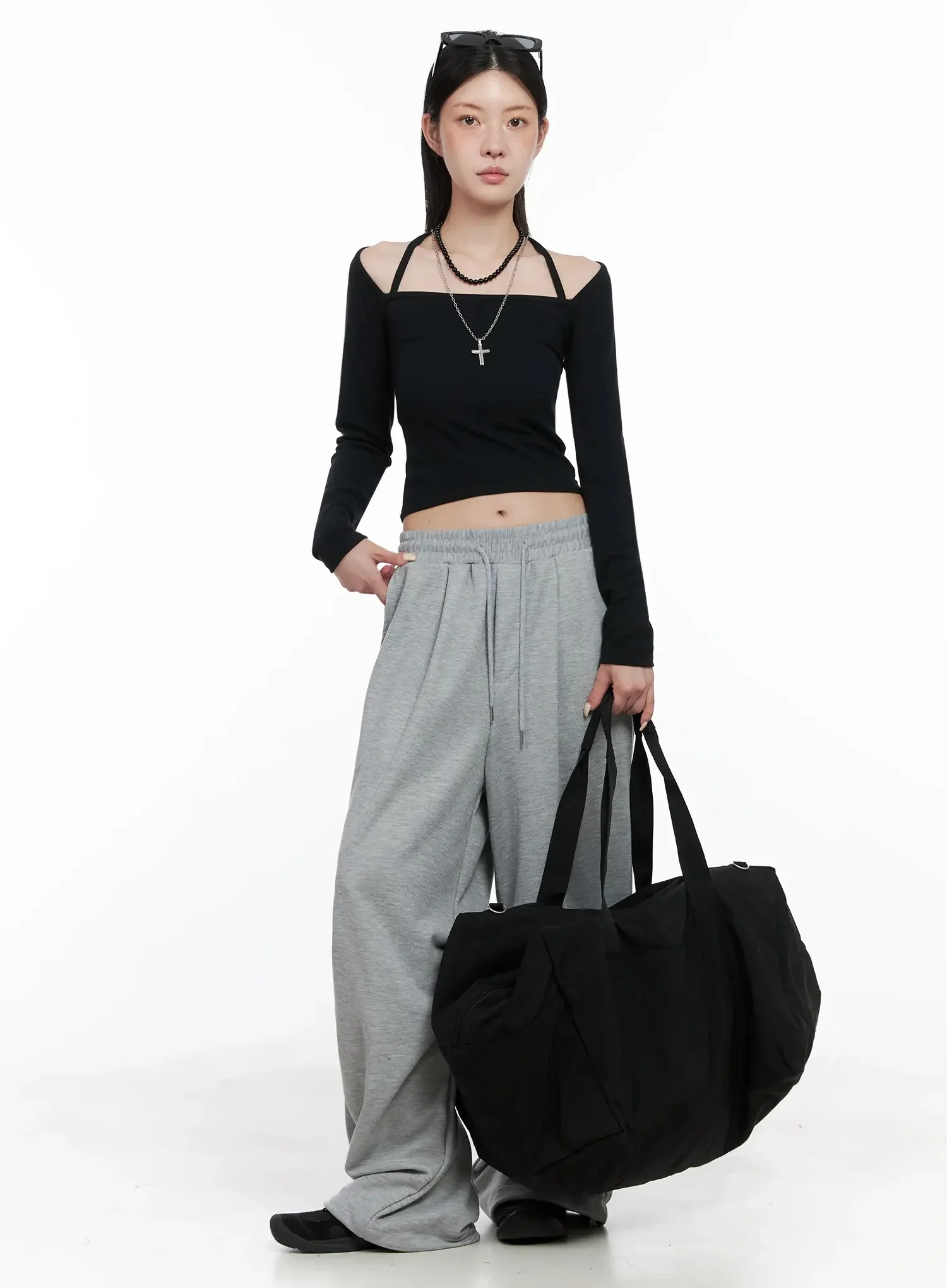 Pintuck Wide Leg Sweatpants IS508 - Image 13