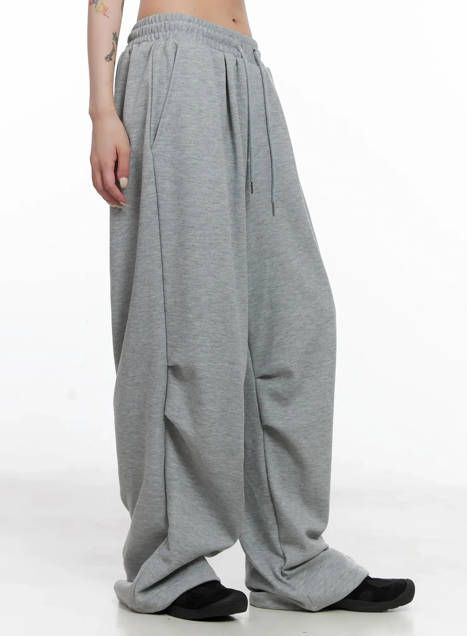 Pintuck Wide Leg Sweatpants IS508 - Image 8